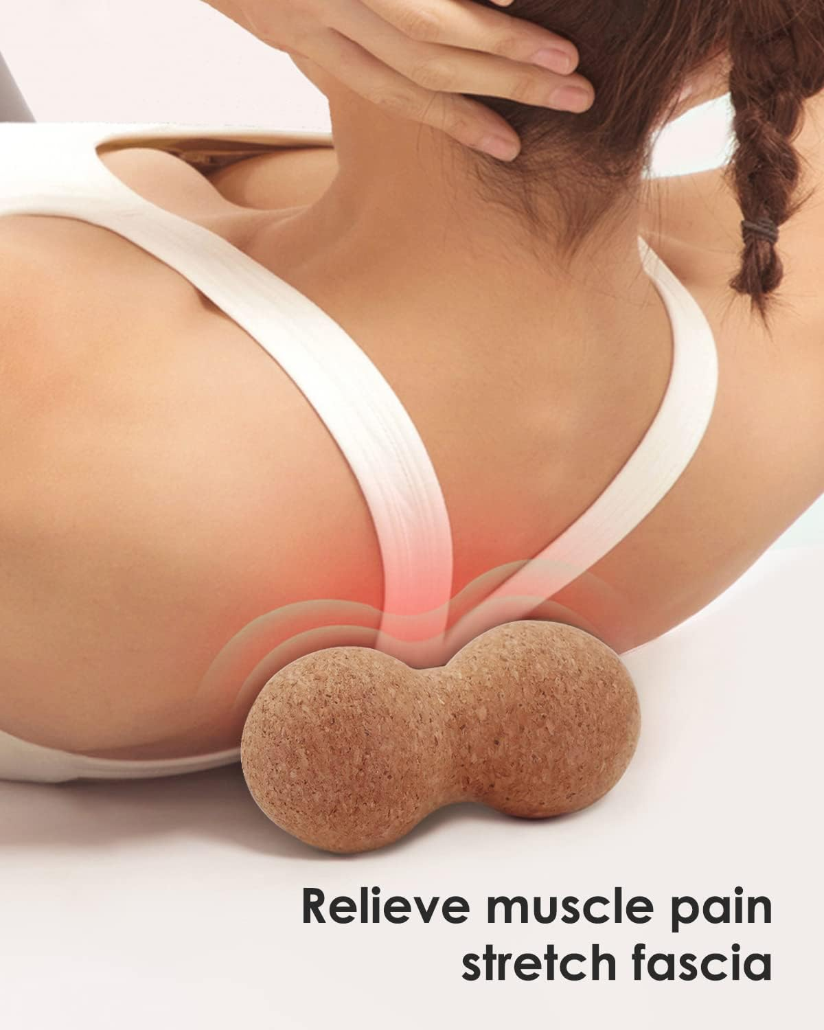 Cork Peanut Massage Ball, Peanut Double Lacrosse Massage Ball for Deep Tissue Muscle Massage, Myofascial Release, Trigger Points, Muscle Knots, and Yoga Therapy image number 2