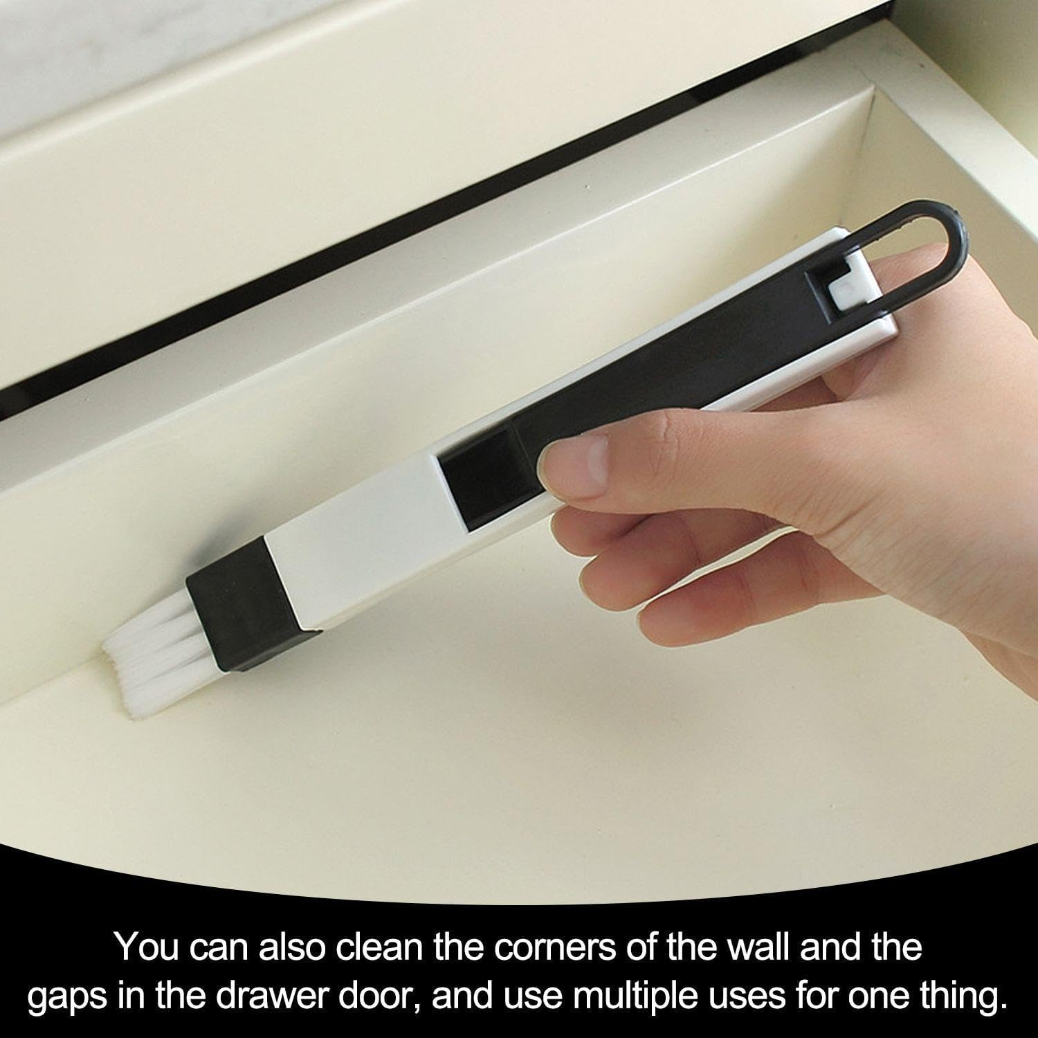 BIFHIG Pack of 2 Stoppers with Screws and 2 Window Gap Brushes, Removable Window Holder, Groove Cleaning Brush, Practical Cleaning Tool.