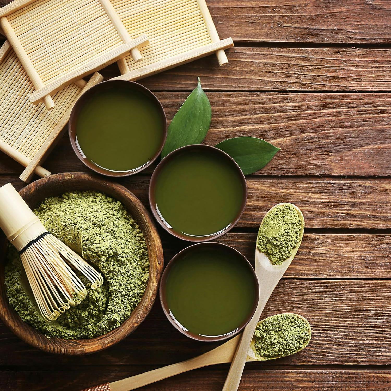 4PCS Matcha Tea Whisk Set, Tea Steeper Matcha Tools for Stirring Matcha, Natural Matcha Whisk image number 2