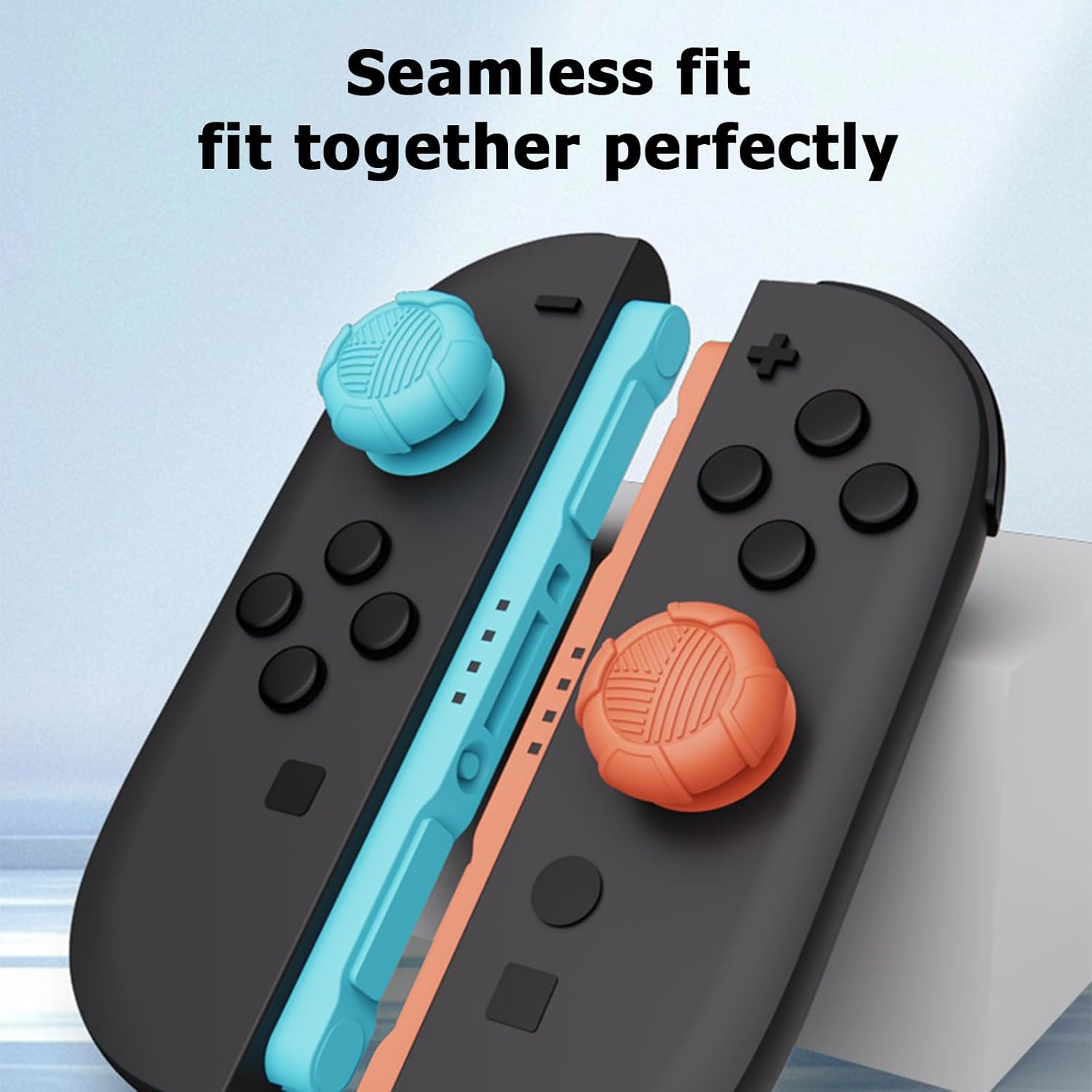 For Nintendo Switch 2 Thumb Grip (2025), Ergonomic Joycon Stick Covers Thumb Grip Caps Compatible with Switch2, for Improved Grip & Durability (Blue&Orange_3Pairs(6Pcs))