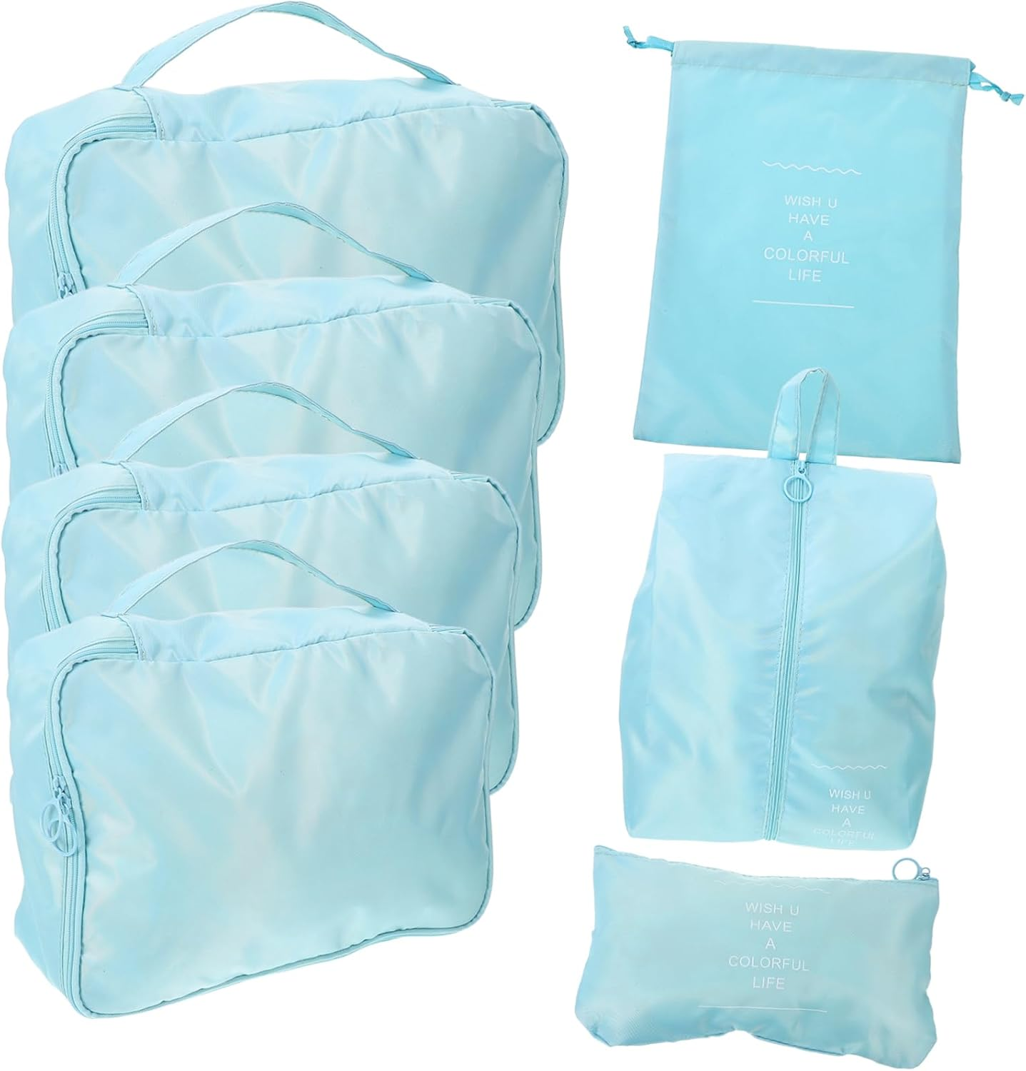 TINEASUR 7Pcs Travel Toiletries Bag Packing Cubes for Suitcases Travel Storage Bag Organiser