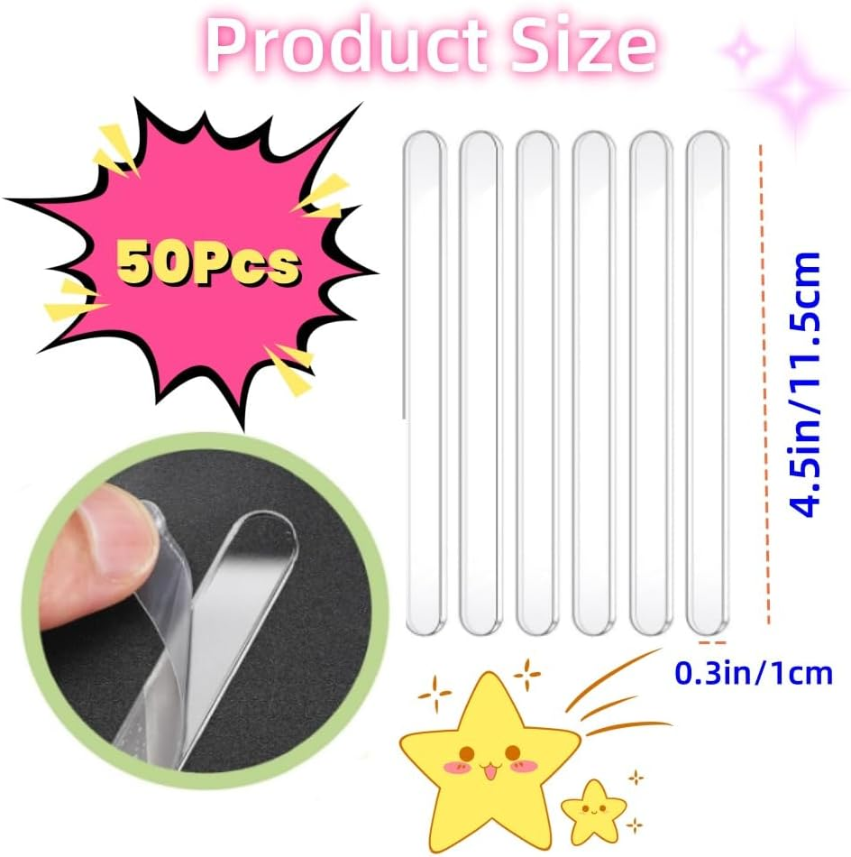 50 Pieces Ice Cream Sticks, 4.5" Acrylic Sticks Reusable Cakesicle Sticks Cake Pop Mold Mirror Ice Pop Sticks Ice Cream Cakesicle Mold for Home Cake Candy Gifts Party Craft (Transparent) image number 2