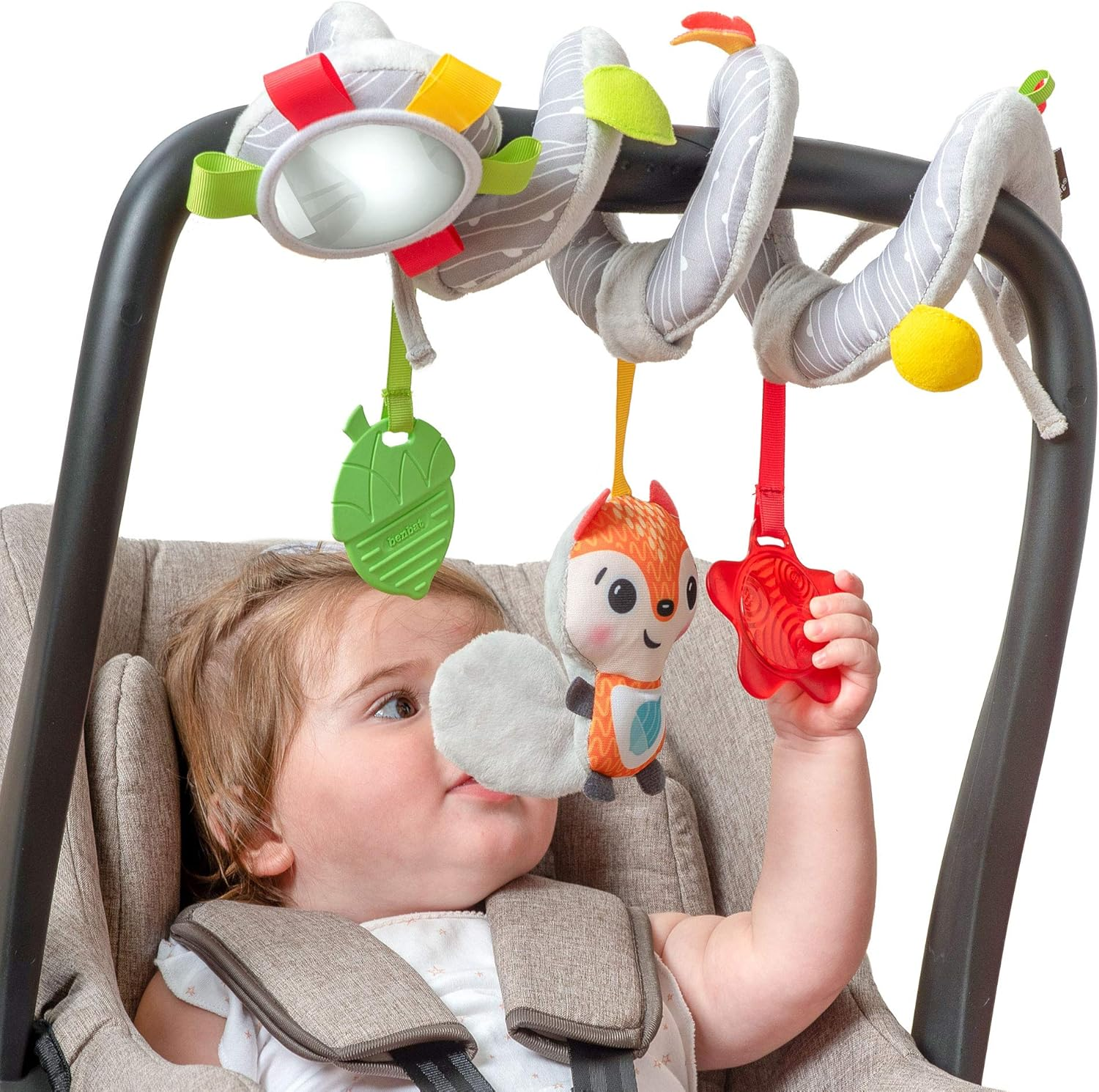 BENBAT Dazzle Friends on the Go Toys Hanging Spiral Toy for New Born and Above, Multi/Colour (BM710) image number 2
