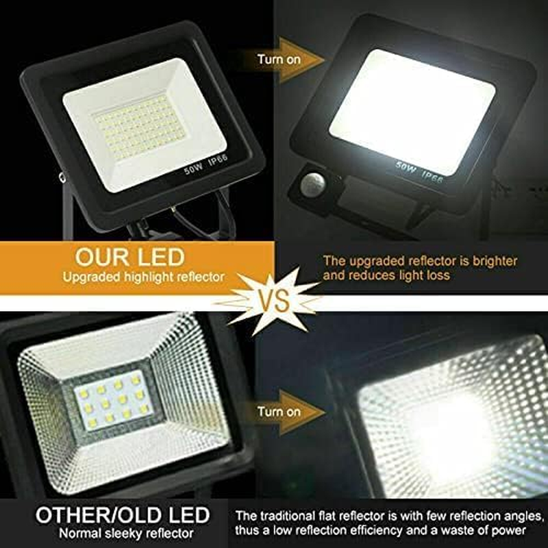 LED Floodlight PIR Motion Sensor Security Flood Lights Outdoor 220V-240V IP66 Cool White (150, Watts) image number 4