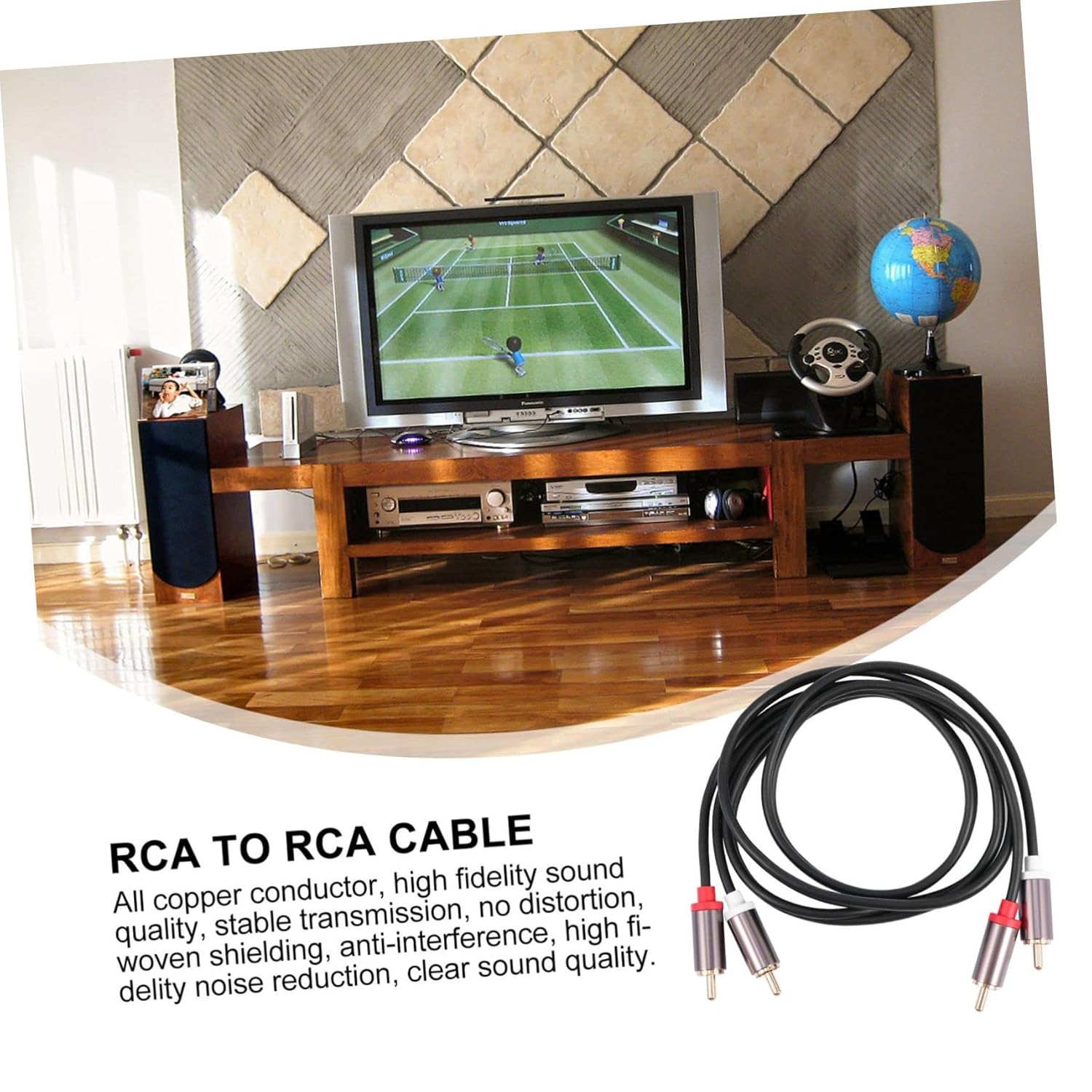 Male to Male Audio Conversion Cable for Home Theater and Gaming Consoles Durable Tangle Design Color Coded For image number 6