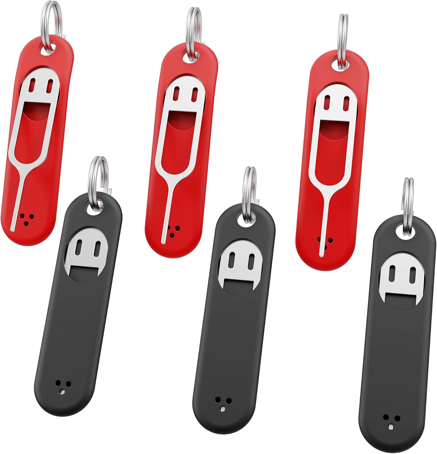 6 Pcs SIM Card Removal Tool- Sim Card Tray Pin Eject Removal Tool Needle Opener Ejector, Suitable for All Iphone, Samsung and Other Smart Phones, with Removable Key Chain Charm image number 2