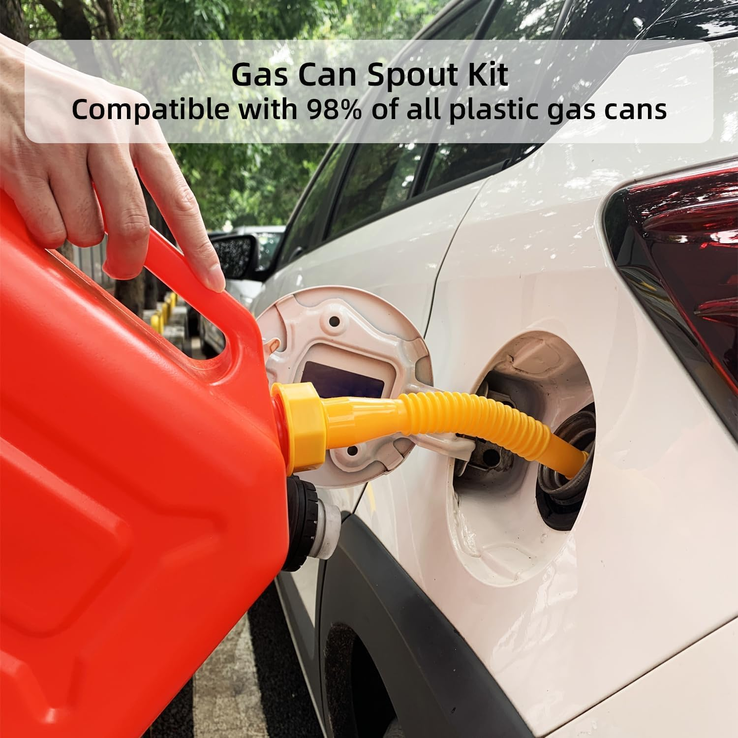 5 Kit Gas Can Spout Replacement, Gas Can Nozzle for Most 1/2/5/10 Gallon Gas Cans (Yellow), Fuel Can Spout Replacement image number 5