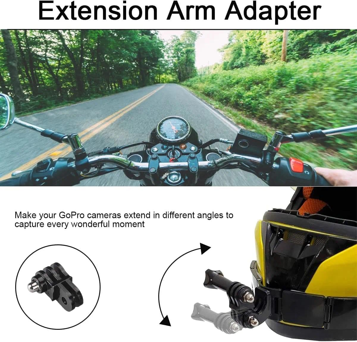 Universal Action Camera Mount Adhesive Chin Mount, Helmet Top or Chin Installation, Strong Adhesive Mounting Base, Immersive POV Recording, Compatible with Gopro Hero 13 12 11 10 9 8 - Unron image number 3