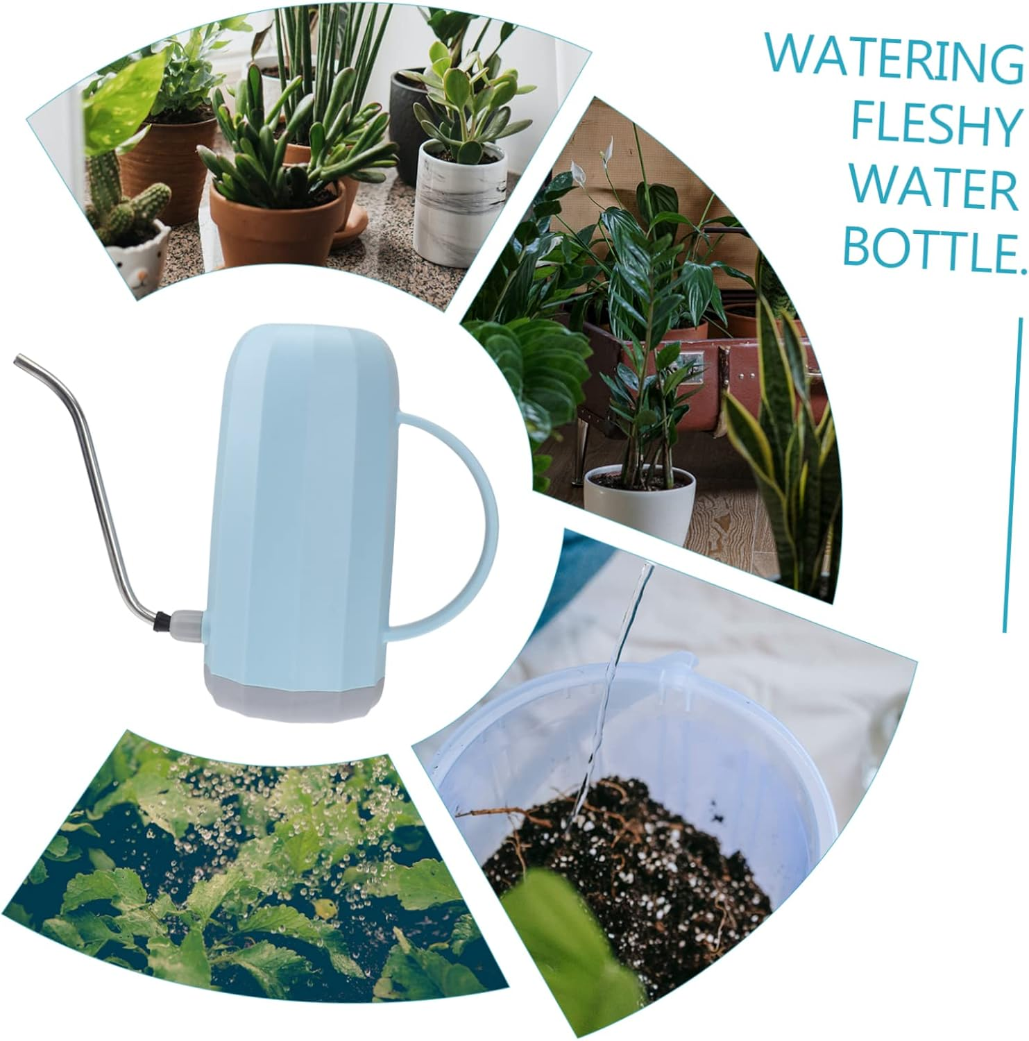 SUPVOX Watering Can for Garden Plants Long Spout Plastic Kettle for Bonsai and Indoor Gardening image number 4