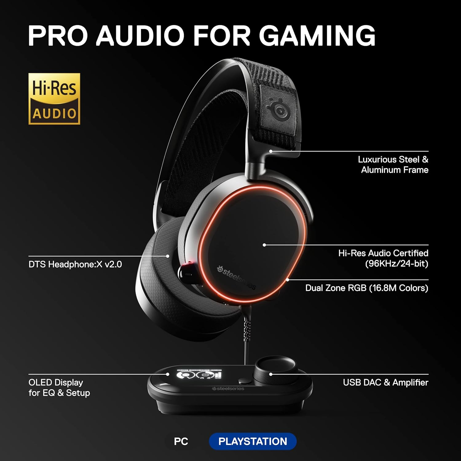 Steel Series Arctis Pro Gamedac Wired Gaming Headset image number 4