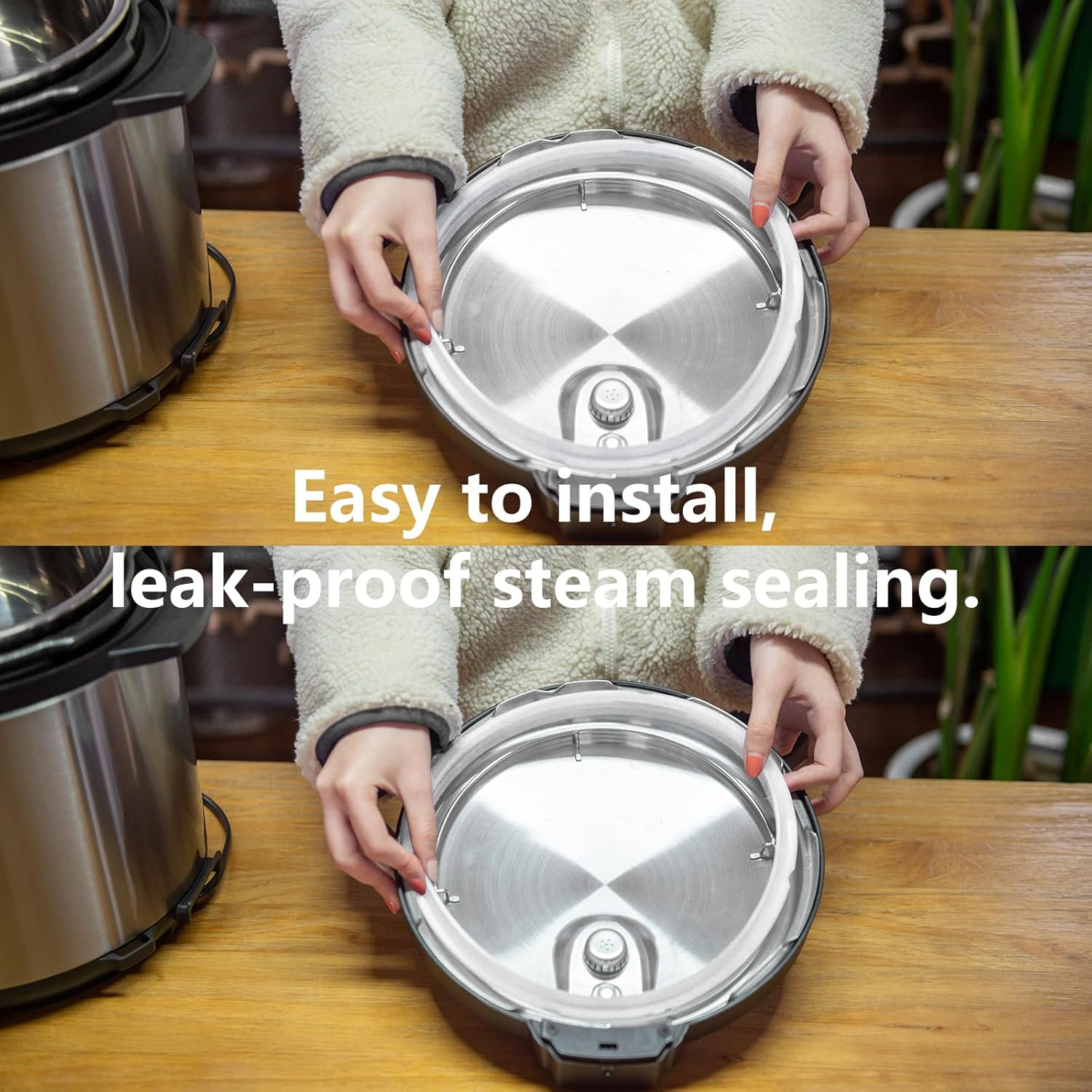 ZLR Silicone Sealing Rings Compatible for Instant Pot 6 Quart Pressure Cookers - 1 Pcs Replacement Silicone Gasket Seal Rings Fit IP-DUO60, DUO50, LUX60, LUX50, CSG60, and CSG50 - Clear image number 1