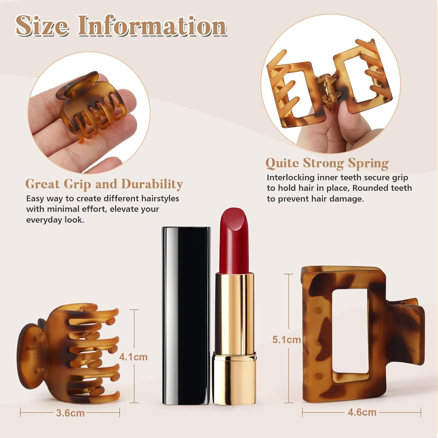 Evadollina Hair Clips for Ladies, 8 Pieces Hair Claw Clips, Amber Duckbill Hair Clip, Duckbill Clips for Women, Hair Clamps, Flat Clips, Christmas (2 Designs) image number 2