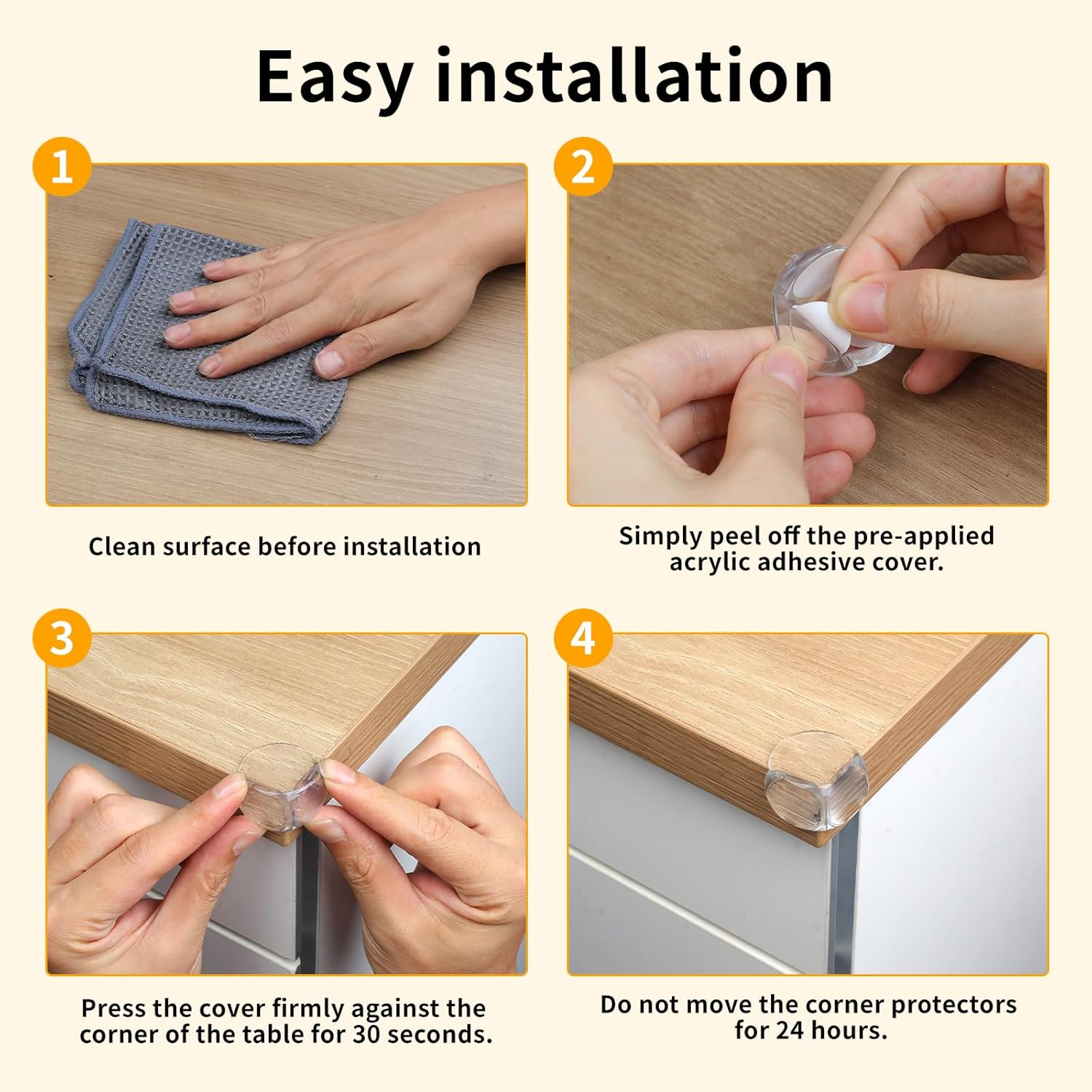 Corner Protector, 40 Pack 2 Shapes Proof Corners and Edges, Clear Table Corner Covers Baby, Baby Corner Protector Guards, Corner Guards for Table Edges & Sharp Corners image number 5