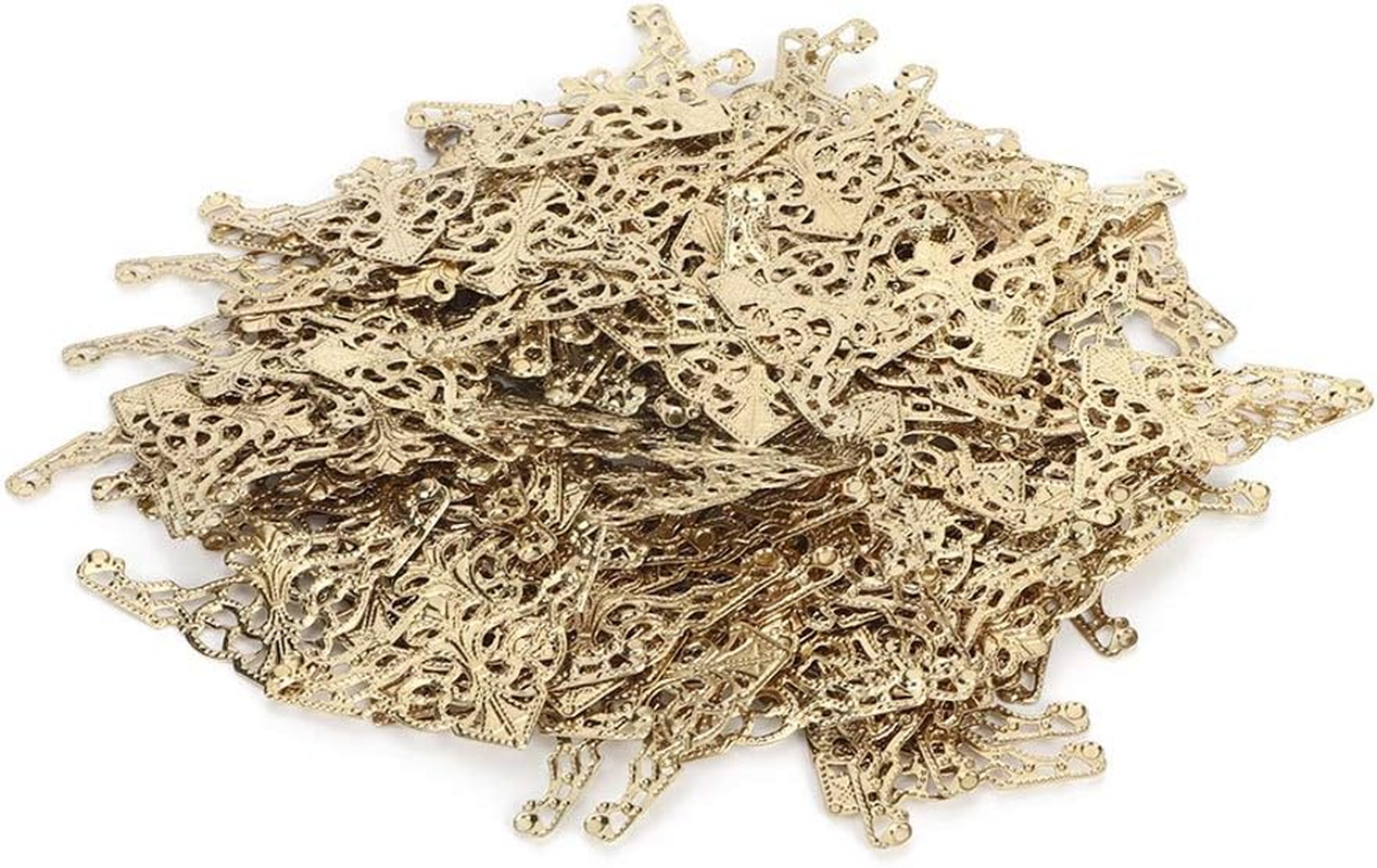 Corner Decorative, Vintage Corners Guards Book Album Edge Cover Flat Iron Decorative Elegant Metal Protectors for Wall Edges Furniture Home Office Decor DIY Wood Products Decoration(Ancient Copper)