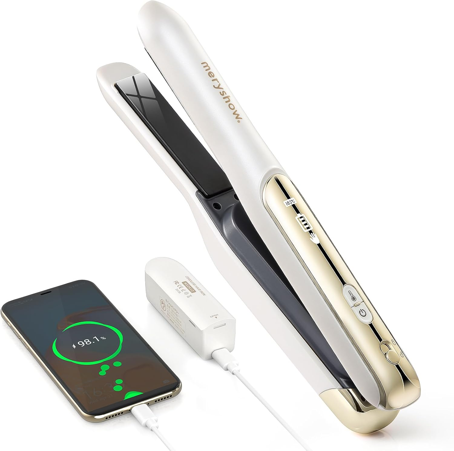 New Arrival Cordless Hair Iron, Carry-On Airplane, Straightening Iron, Dual Use, Mini, Small USB Rechargeable, 4,500 Mah, Curl, Convenient to Carry, Malfunction Prevention, 3 Temperature Adjustment, image number 6