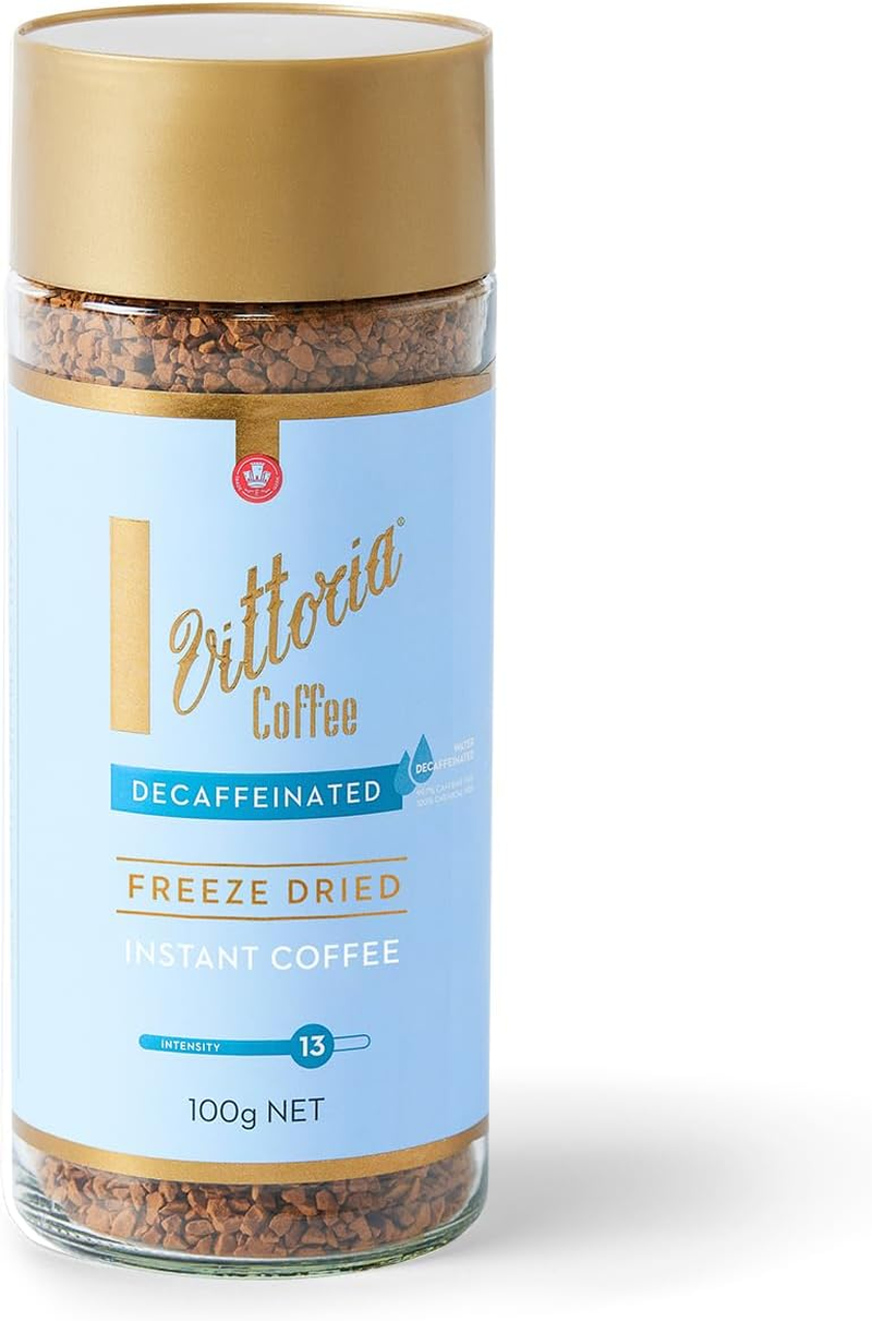 Vittoria Decaffeinated Freeze Dried Instant Coffee. 100% Chemical Free, Medium - Dark Roast Espresso Flavour - 100G image number 4