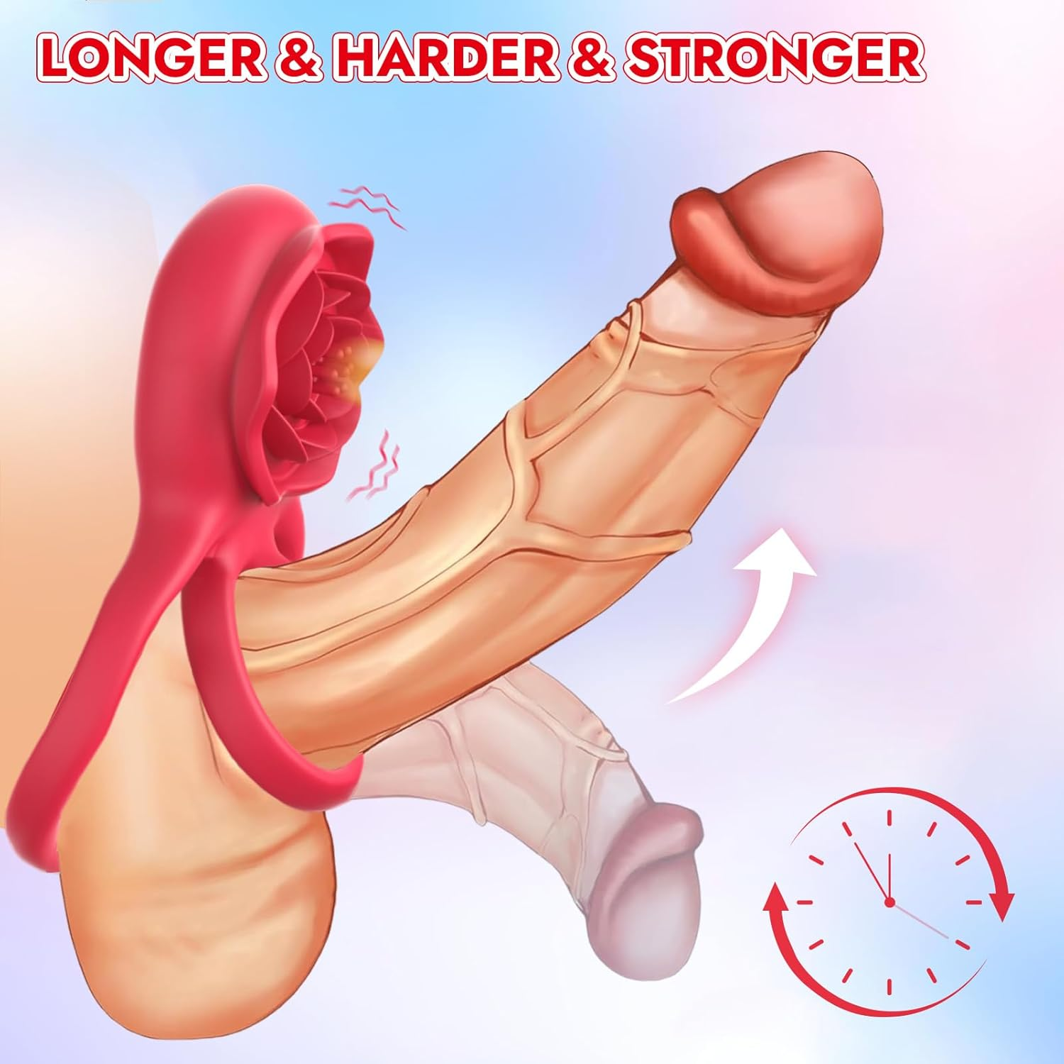 ZEZELIFE Vibrating Cock Ring for Couples, 9 Vibration Modes Penis Ring for Men, Penis Vibrator with Clitoral Vibrator, Clitoris Stimulator for Women, Adult Sex Toys image number 5