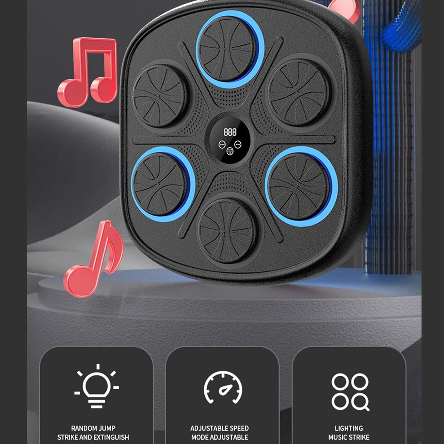 Smart Music Boxing Target, Adjustable Speed and Mode Electronic Training Machine with Gloves, for Home and Gym Use image number 6