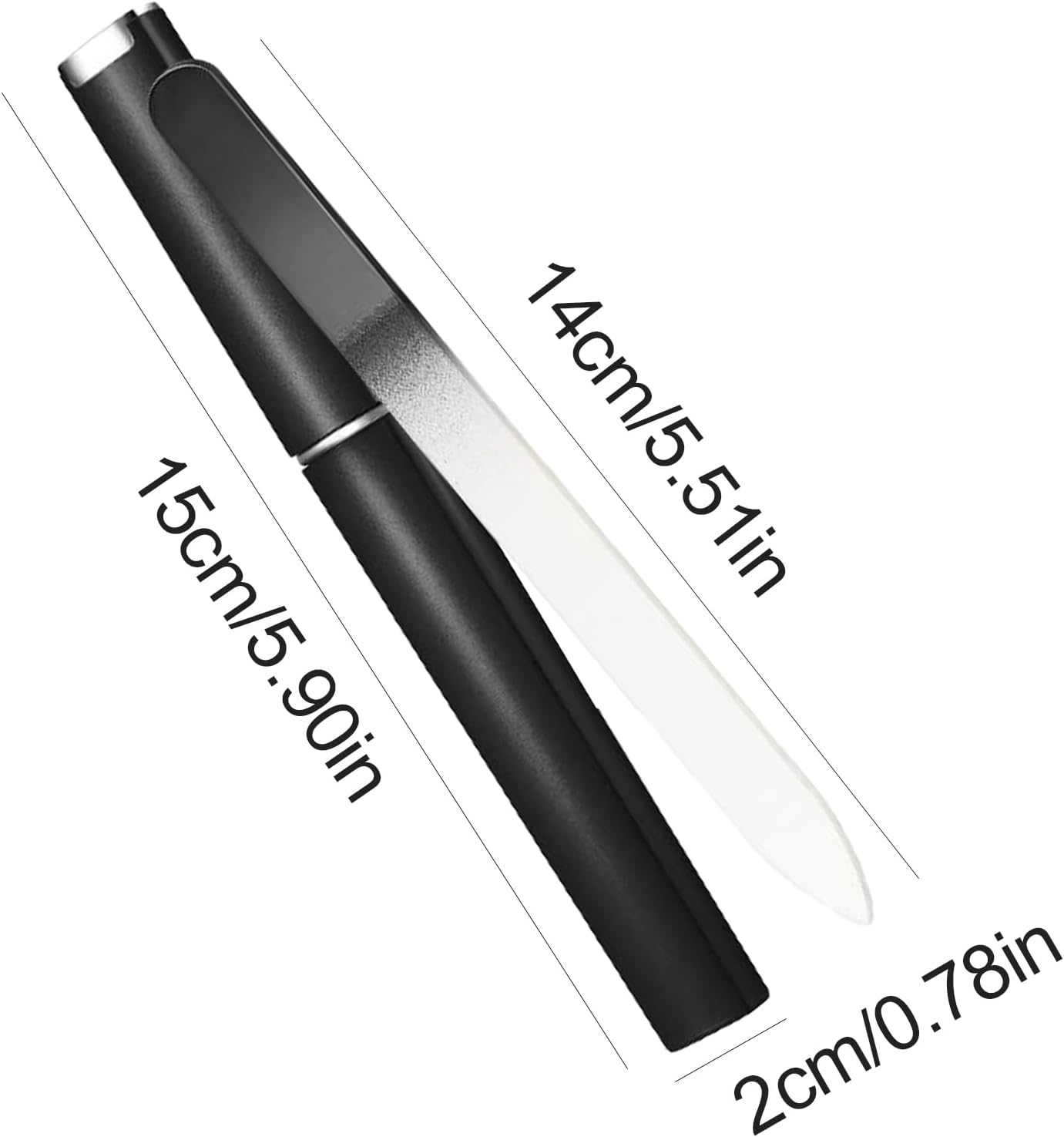 Crystal Glass Nail File - Cuticle Pusher | Professional Heavy Duty, Double Sided Etched Crystal File & Travel Case for Nails Shape and Smooth Nails Jmedic