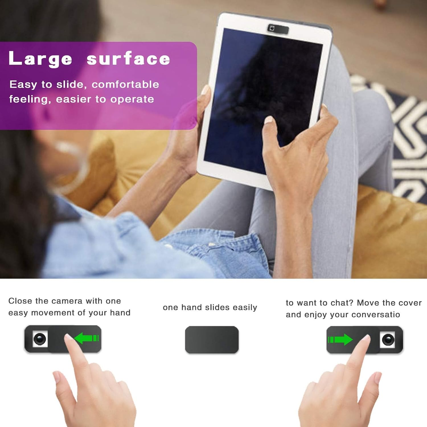 Laptop Camera Cover Slide (3 Pack), Webcam Privacy Protector for Computer, Laptop, Ipad with Ultra Thin Slide Open Design - Yosten image number 4