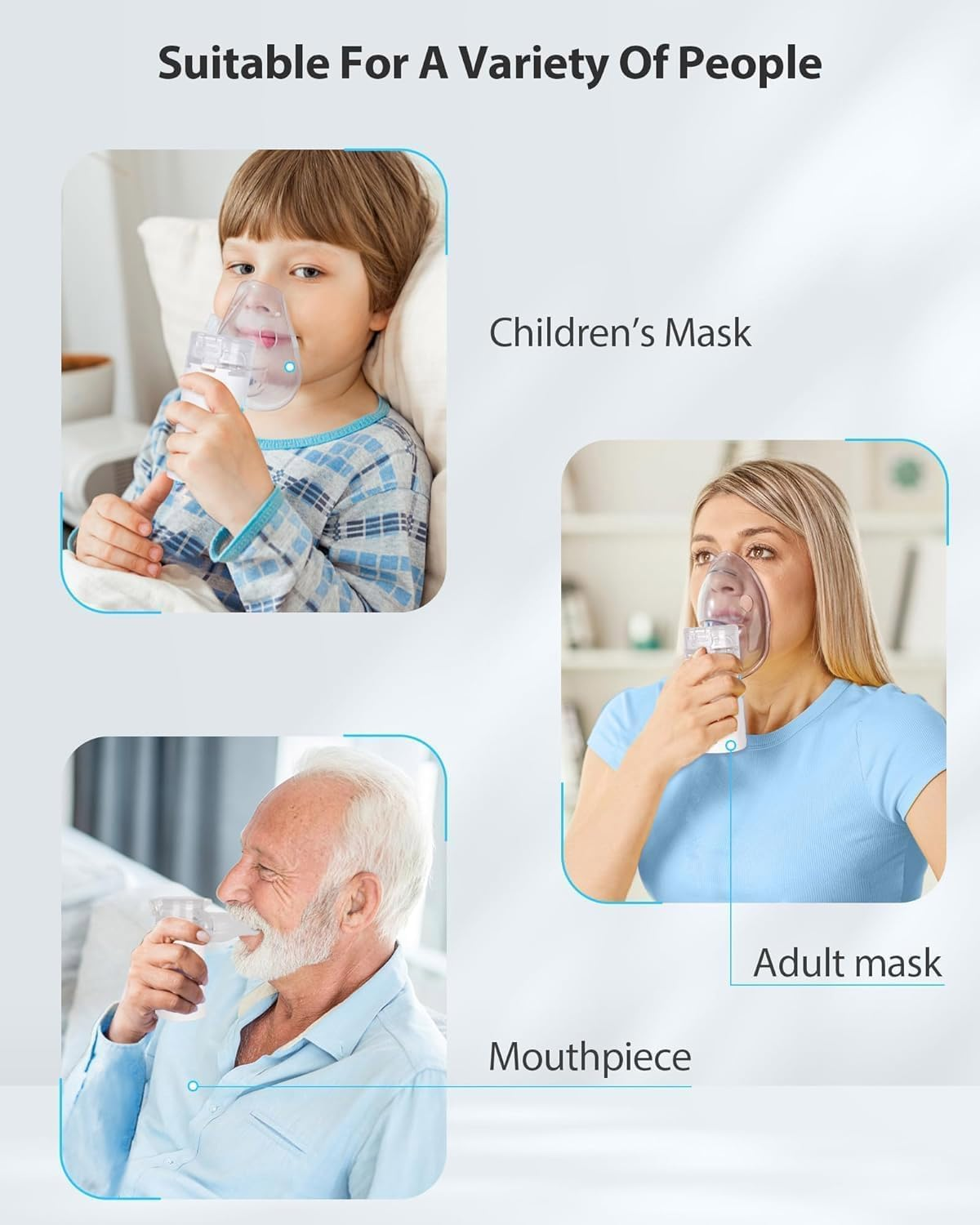 Portable Nebuliser, Nebulizer Machine for Adults and Kids Travel and Household with 3 Nebulizer Masks and Adjustable Nebulization Rate image number 5