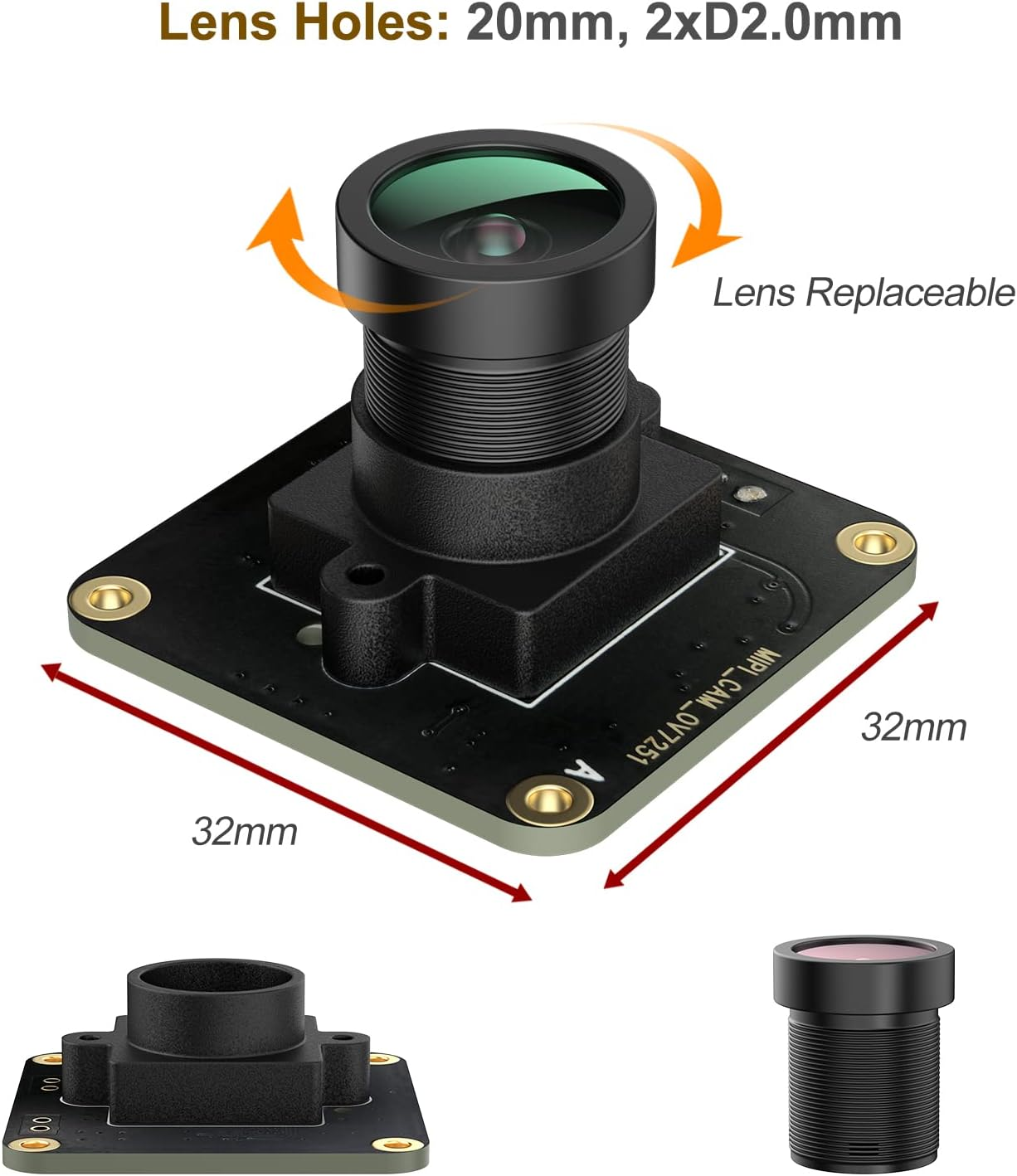 Raspberry Pi Camera OV9281 up to 453Fps External Trigger Stream Mode Monochrome Global Shutter Sensor 1Mpixel for Rasp Pi 4B 3B+ 3B 3A+ CM3+ CM3 Pi Zero W,Support Bullseye Libcamera (Black) image number 3
