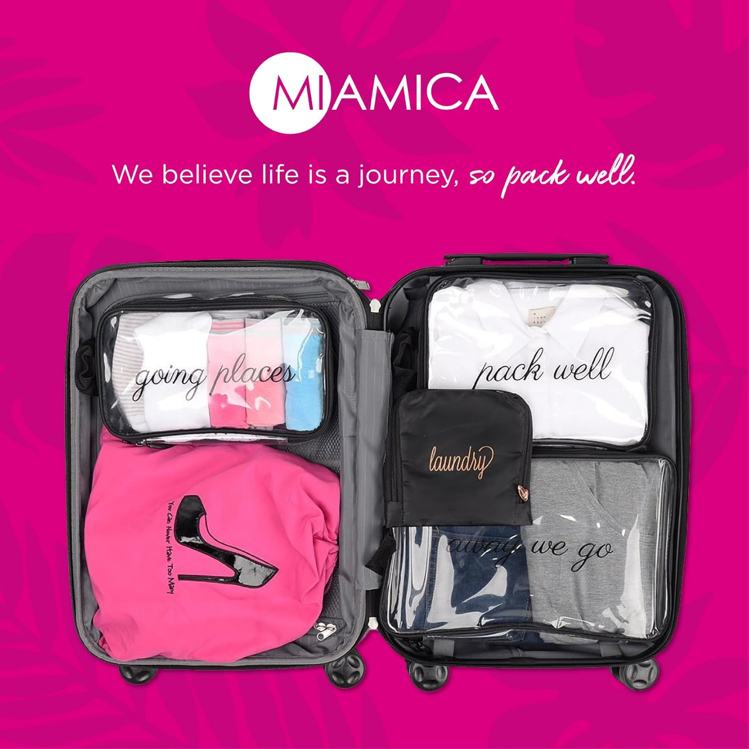 Miamica TSA Compliant Travel Bottles and Toiletry Bag Kit, 15 Piece, Rose Gold, Clear/Rose Gold, One Size, Miamica TSA Compliant Travel Bottles and Toiletry Bag Kit, 15 Piece, Rose Gold image number 4