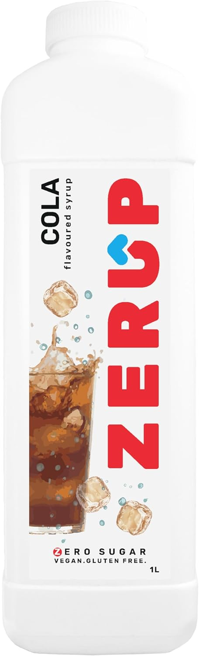 Zerup Zero Sugar Cola Sugar Flavoured Syrup 1L Bottles, Sugar Free Syrup, Cola Flavour Drink Mix, Low Calorie Flavourings for Milk Shakes, Cocktails, Teas, Gluten Free, Keto Friendly, Halal