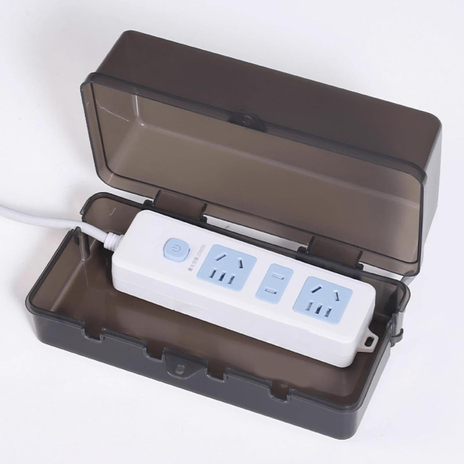 Generic Waterproof Cable Box Cover, 6 Outlet Holes Waterproof Electrical Box Cover, Lockable Outdoor Socket Box Rainproof Large Space for Socket Assistant, XV2S0LBRRQD5THD07