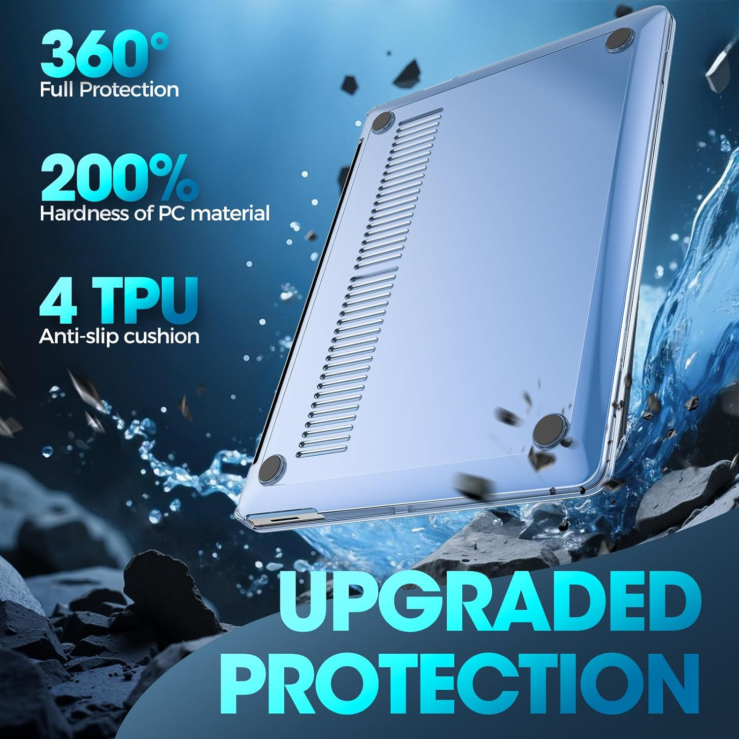 Procase Protective Case for 13.8 Inch Microsoft Surface Laptop 7, Hard Case Shell Cover for 2024 Surface Laptop 7Th Generation Durable and Lightweight Design -Crystal - Black image number 5