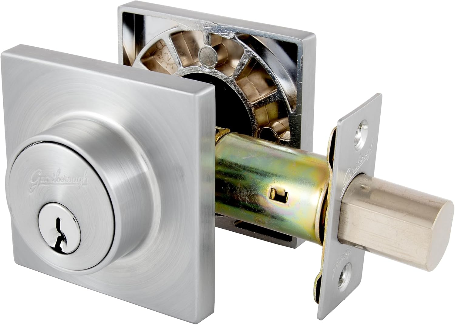 Dani Squaredouble Cylinder Deadbolt Lock, Satin Chrome image number 3