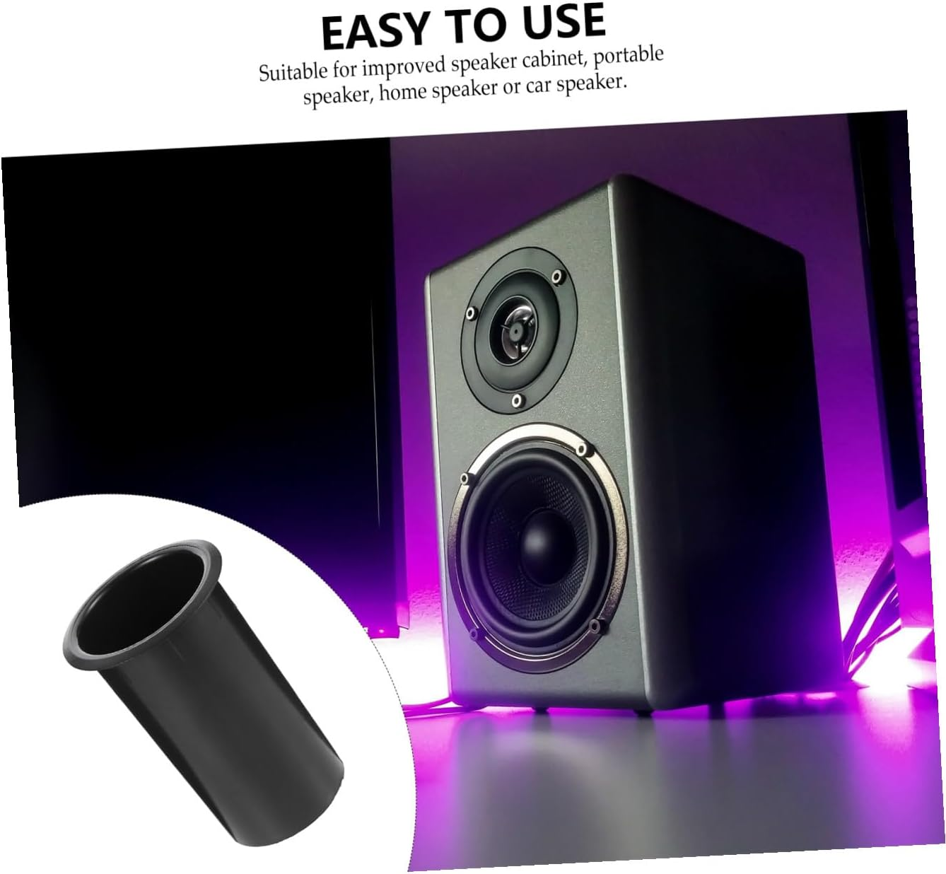 5 PCS Bass Reflex Plastic Speaker Port Tubes Subwoofer Supply Replacement Black Spray Paint Speaker Accessories for Enhanced Low Frequency Output image number 2