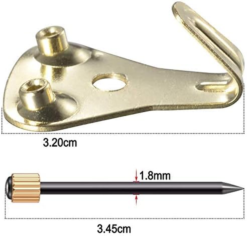 Veumoie 20 Pack 50 Lbs Picture Frame Hangers Hooks with Nails, Heavy Duty Plaster Wall Pro Photo/Heavy Mirror Hanging Kit image number 2