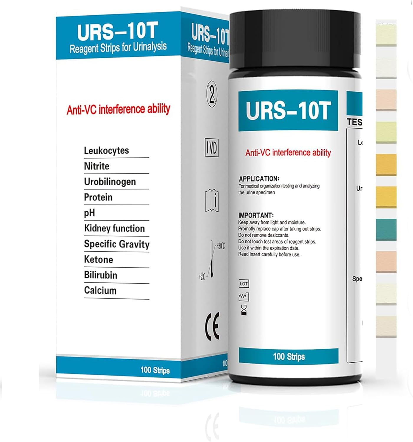 JUMXSRLE Urinalysis Test Strips, Urine Test Strips, 10 Parameter Urine Strips, Accurate Results, Urinalysis Home Testing Stick Kit to Help Monitor Your Health, Urine Strips Dipsticktests image number 5