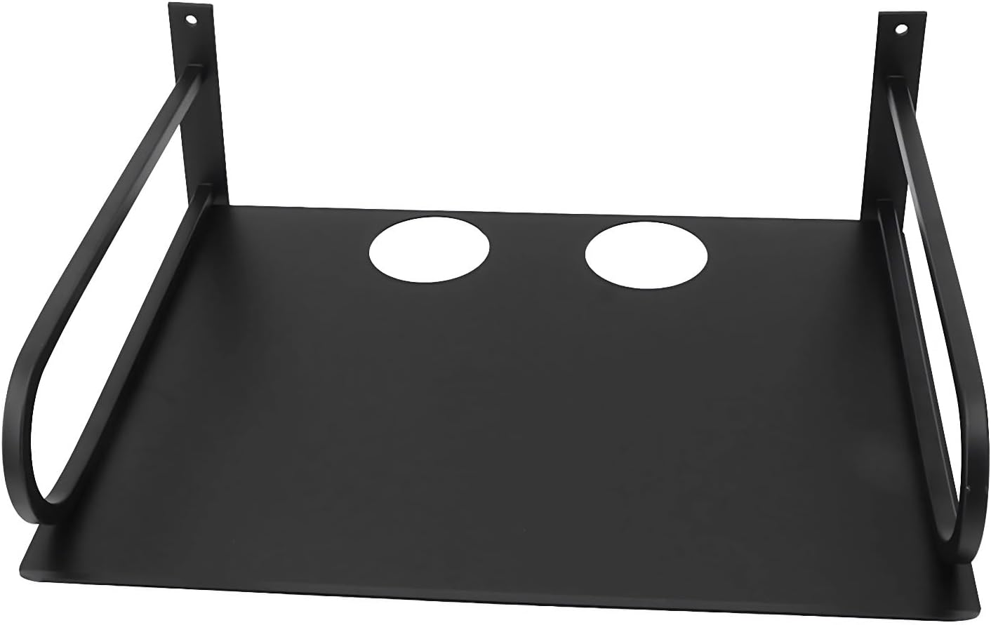 Wall Mounted Projector Shelf Projector Wall Shelf Strong Load Bearing Corner Floating Shelves, Rounded Edges TV Stand for Router TV Box DVD Player Cable Box Black Audio-Visual Shelving