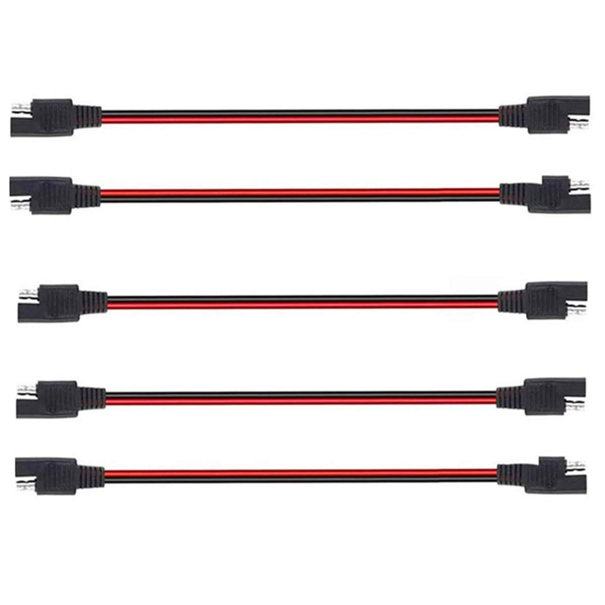 Fainwan 5Pcs 1Ft 12AWG SAE to SAE Power Automotive Extension Cable with Quick Disconnect Wire Harness for Battery Chargers image number 5