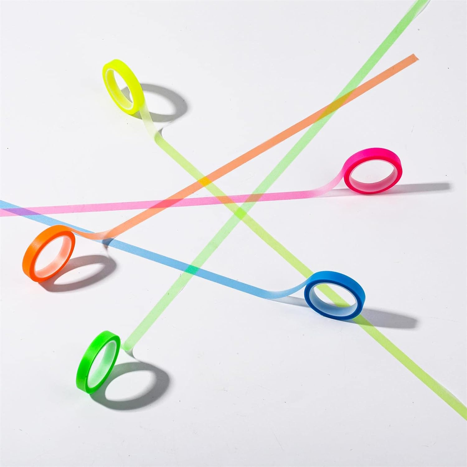 5 Rolls Highlighter Tape, 6Mm X 5M Interchangeable Fluorescent Tapes Highlighter Tape Colorful Tape Transparent for Students Teachers Reading Taking Notes on Classes Home Office image number 3