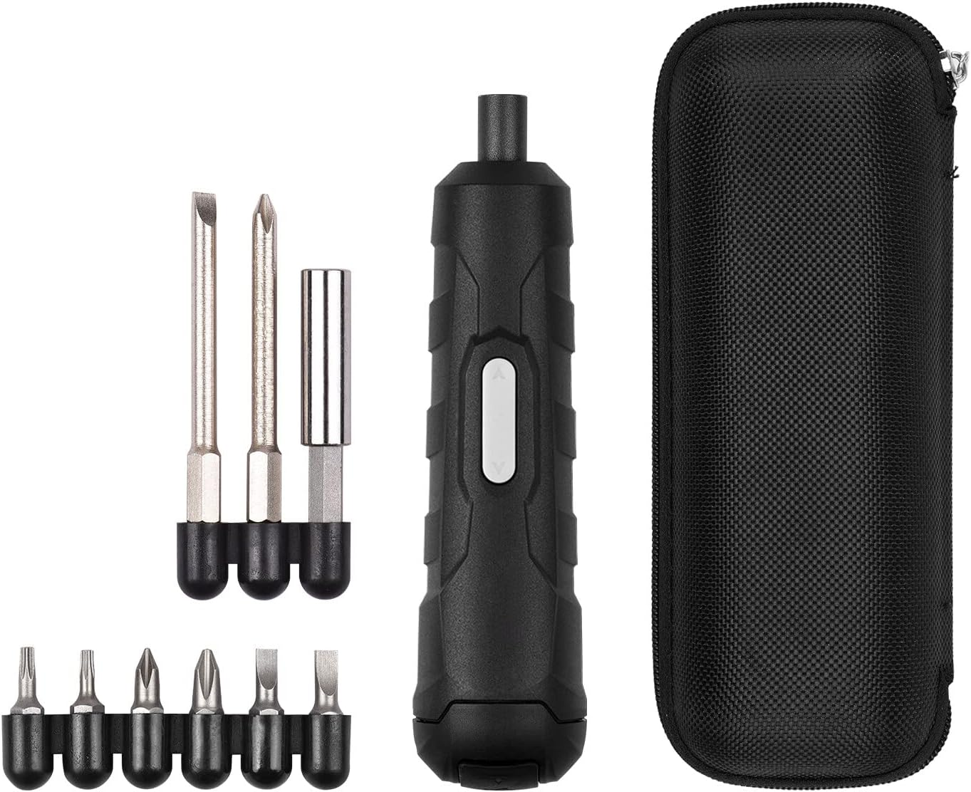 Xinyee 4.2V Mini Cordless Screwdriver Kit with 8 Screw Bits Slotted Cross Pozi, Hand Tool Electric Screwdriver Type-C USB Rechargeable Handheld Screw Driver Forward/Reverse Rotation, with Zipper St image number 5