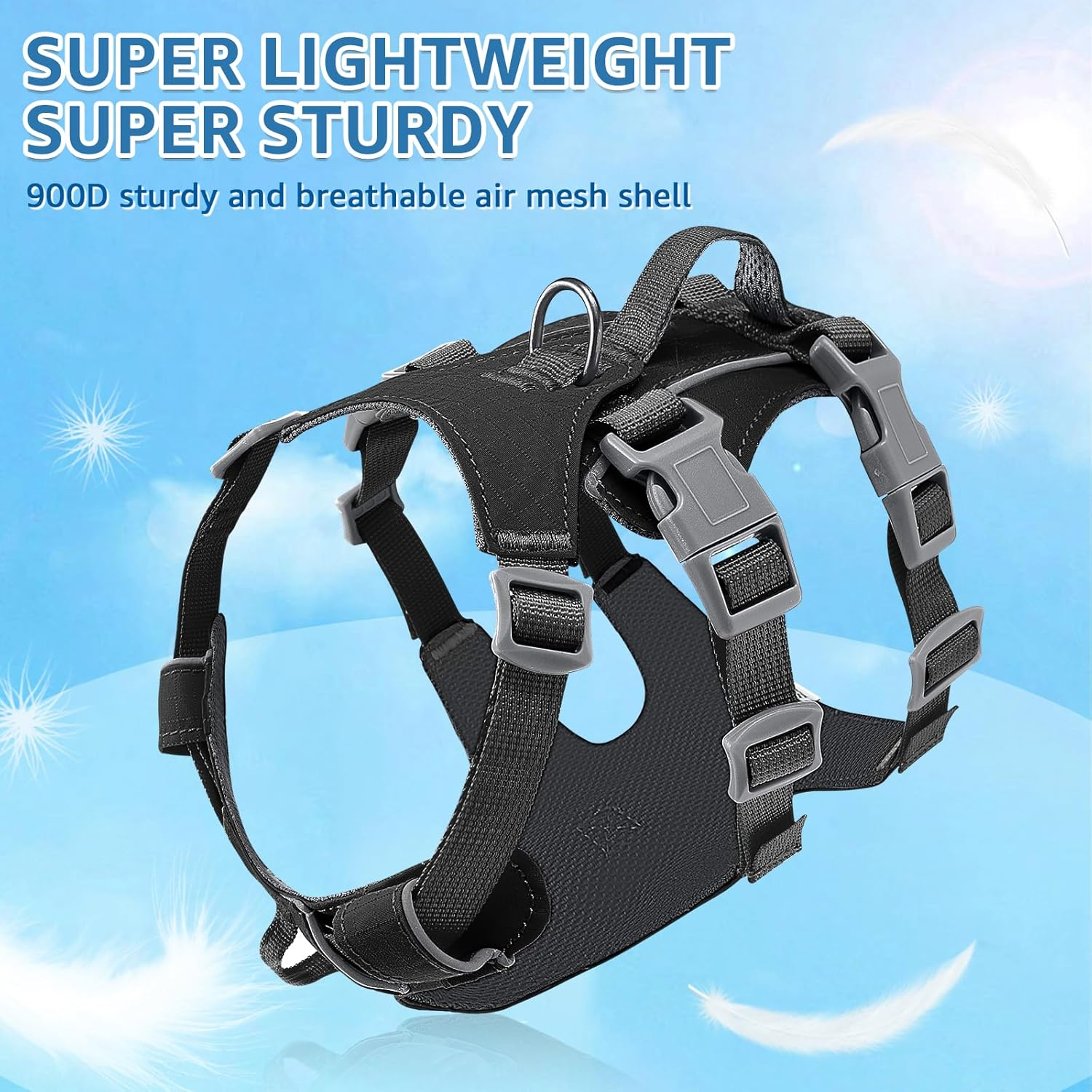 Slowton No Pull Dog Harness - Lightweight Escape Proof Dog Harness with Padded Lift Handle, Adjustable Full Body Reflective Dog Vest Harness for Small Medium Large Dogs Easy Walking, Training, Hiking image number 1