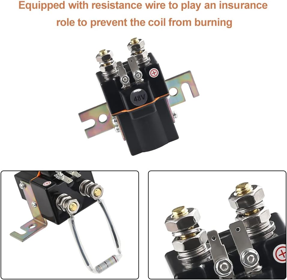 Golf Cart Solenoid 48V Compatible with Club Car DS 1995-Up，Club Car Precedent 2000-Up Replaces Part Number SW80-2028P 101908701 102774701 image number 5