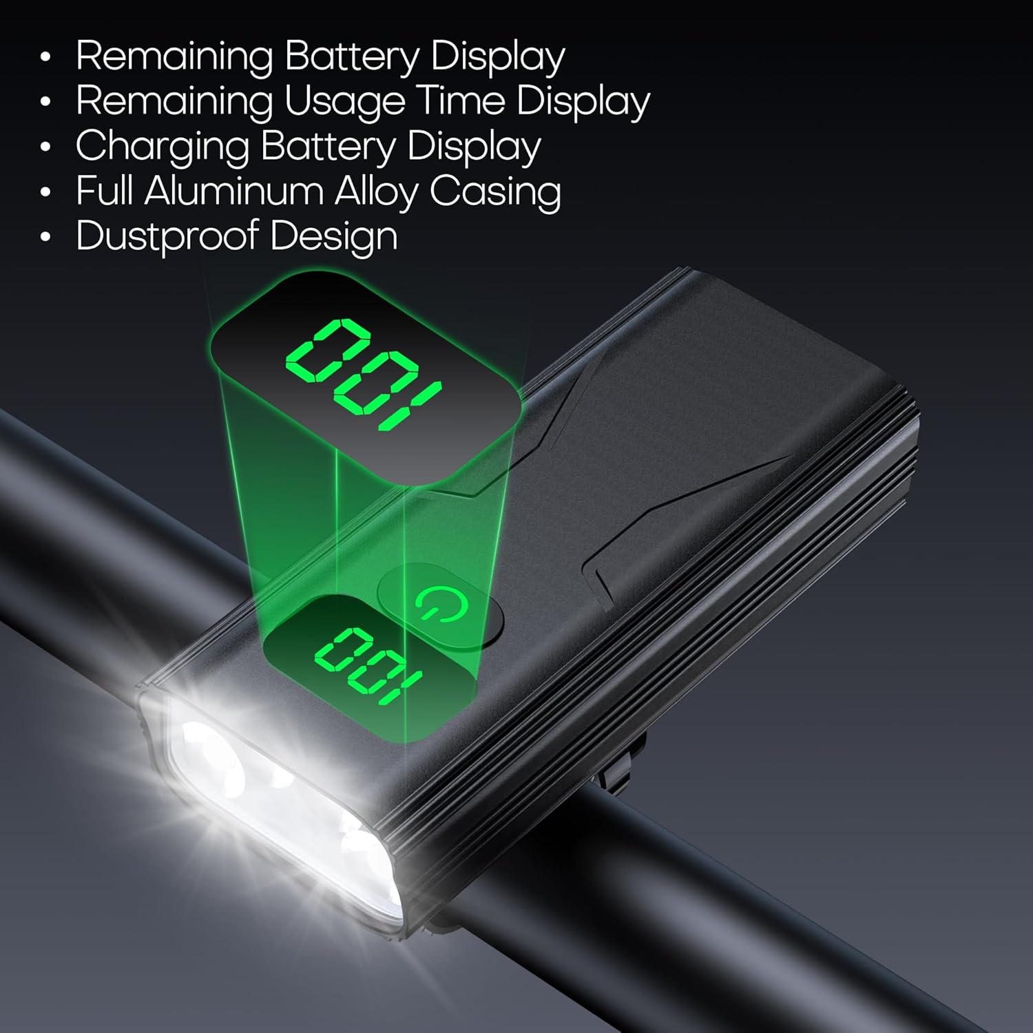 Bike Lights Set, Bicycle Lights Front and Rear, IPX6 Waterproof, and All-Aluminum Construction. Suitable for Mountain, Country Roads, and City Riding