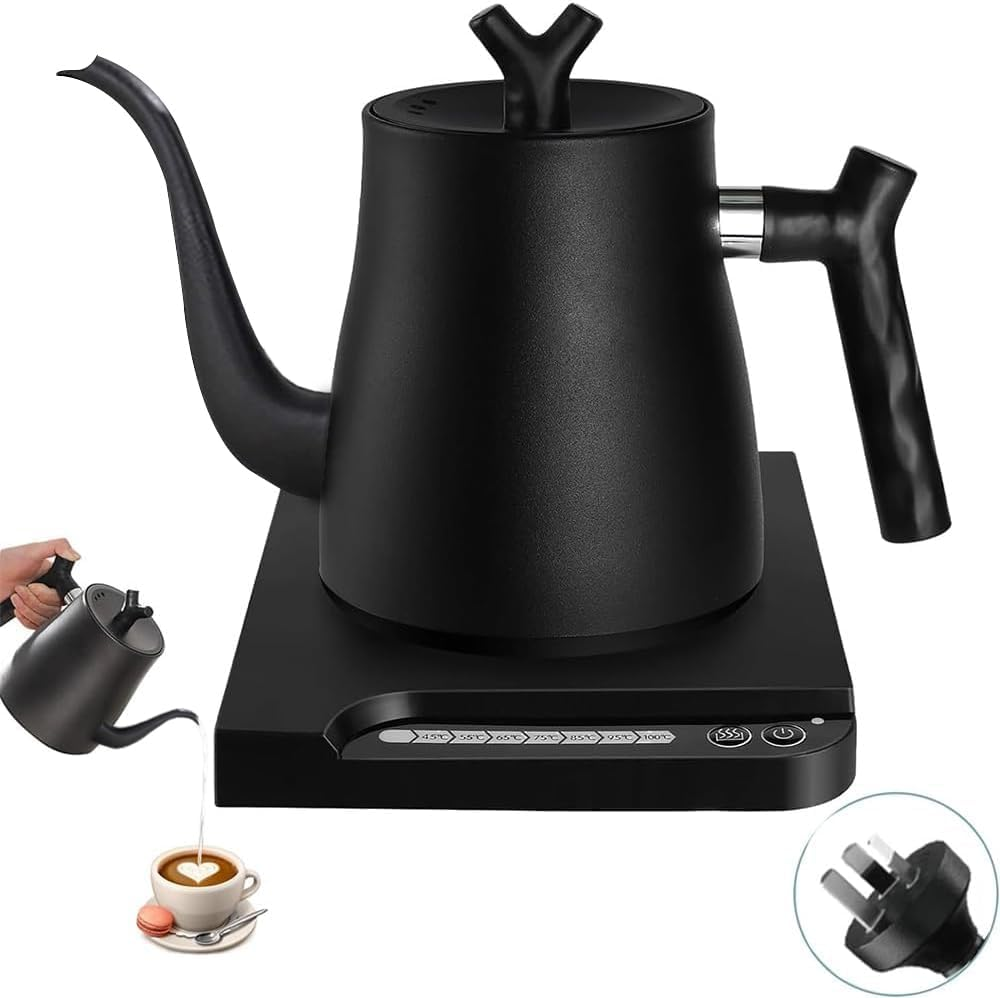 Electric Kettle, 1000Ml Electric Gooseneck Kettle, Smart Electrickettle Hand Brew Coffee Pot with 7 Temperature Control Presets, Stainless Steel Long Mouth Kettle, Auto Shut Off,1000W Quick Heating image number 3