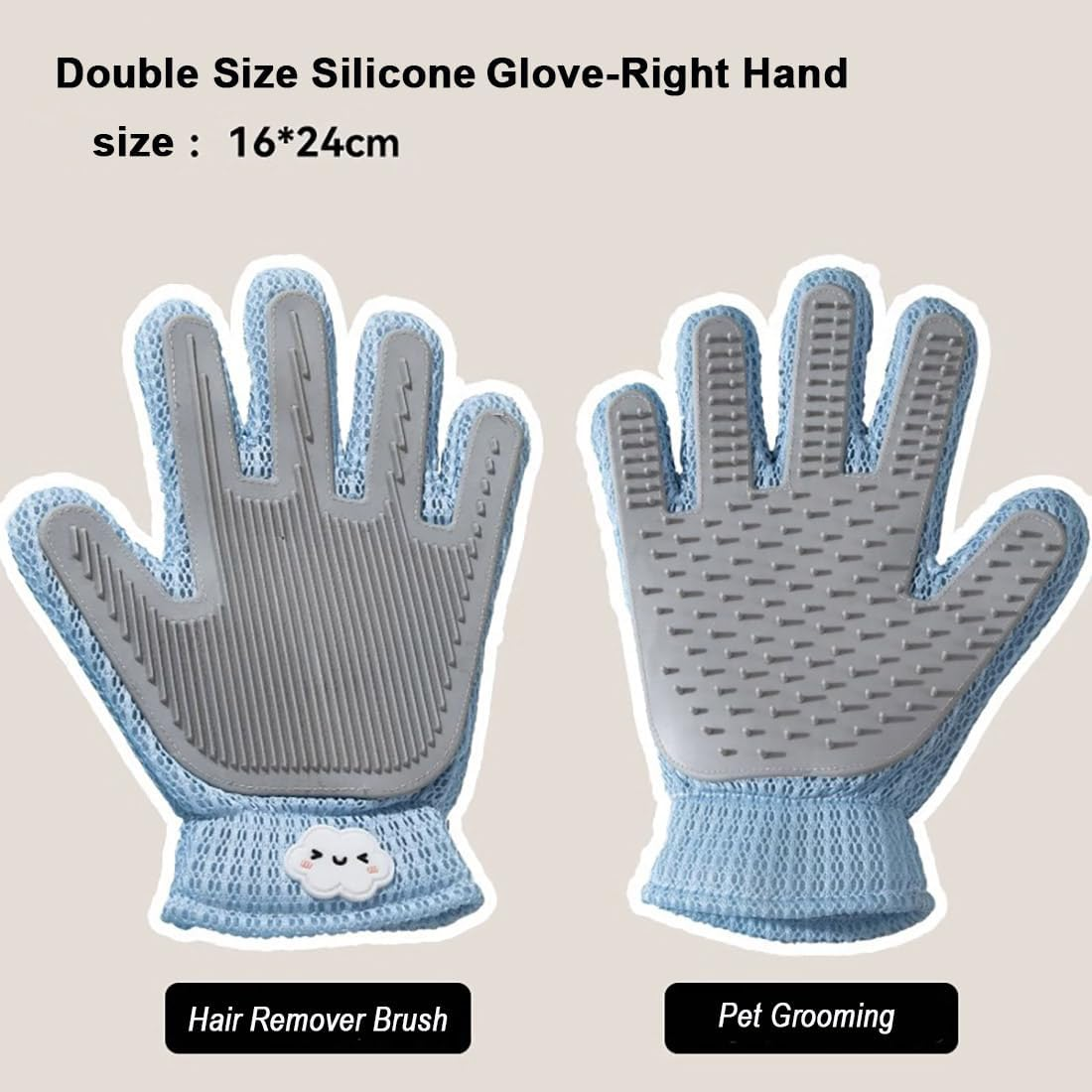 2 in 1 Pet Grooming Gloves for Dogs & Cats, Pet Fur Remover Glove, Grooming Brush for Shedding, Massage, Hair Remover Mitt, Fur Cleaner for Couch, Clothes,Carpet -1 Piece image number 6