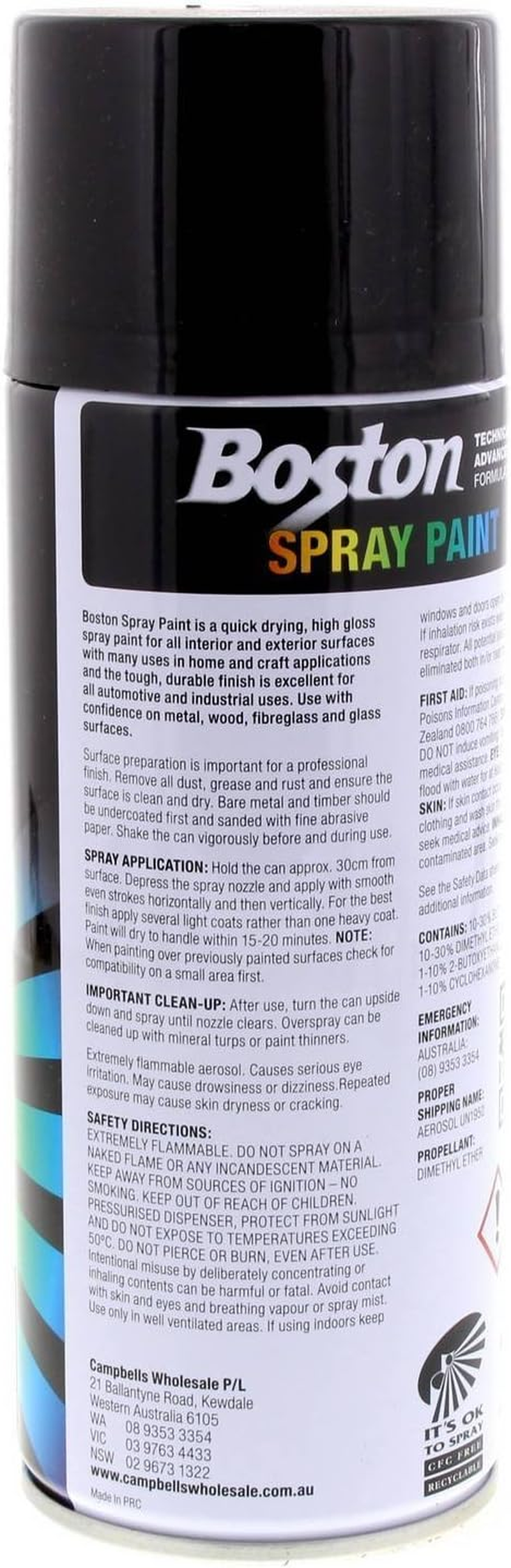 Boston Spray Paint 250 Gram Matt Black image number 5