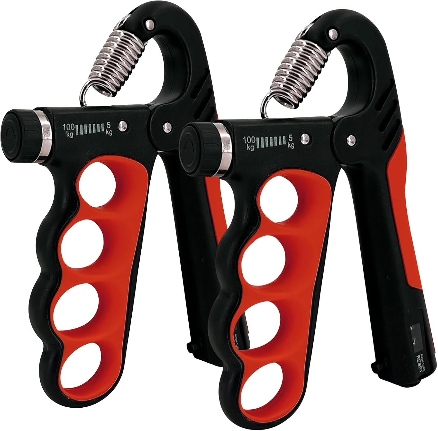 2 Pcs Grip Strength Trainer, 11-220Lbs Hand Grip Strengthener with Adjustable Resistance, Portable Forearm Strengthener Workout Kit, Injury Recovery and Muscle Training