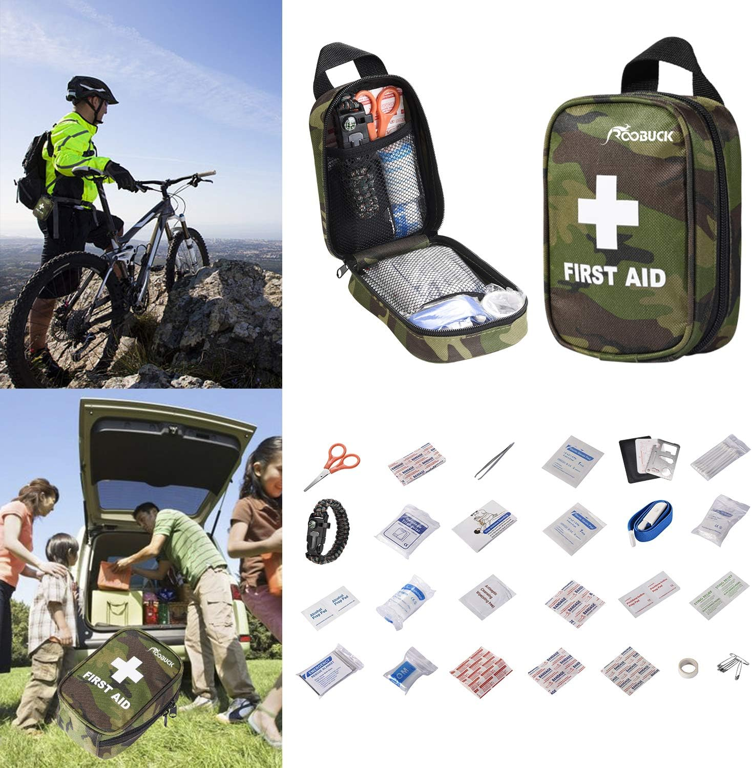 Camouflage First Aid Kit, Compact Emergency Medical Bag for Home, Car, Hiking, Camping & All Outdoor Adventures - Camouflage image number 5