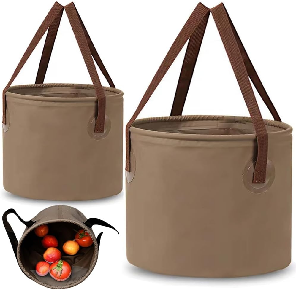 MTSDM 2Pcs Folding Camping Bucket, Collapsible Buckets, Lightweight Folding Water Container, Multifunctional Collapsible Water Basin, Portable Collapsibled Buckets, 10L, 20L