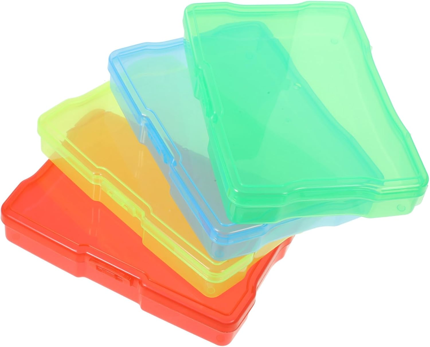 4Pcs Photo Storage Box Plastic Cards Organizer Box Dividers Greeting Card Craft Storage Containers Container Case Pictures Holder Case image number 2