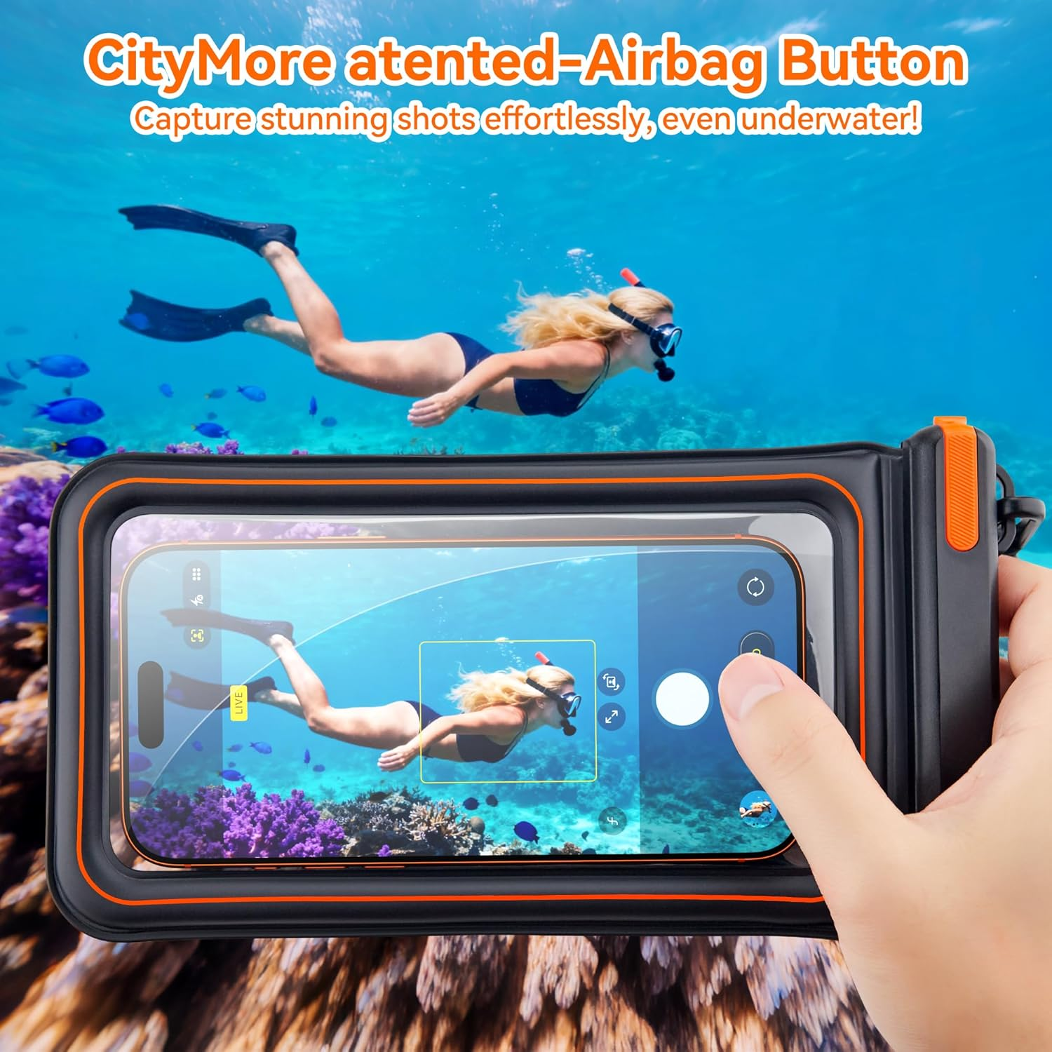 Citymore Universal Waterproof Phone Pouch,Ip68 Waterproof Floating Phone Case,Cell Phone Dry Bag for Beach, Protector for Iphone 17 16 15 14 13 12 11 Pro Max plus Air, Galaxy S25 S24, 4-7" - White image number 5