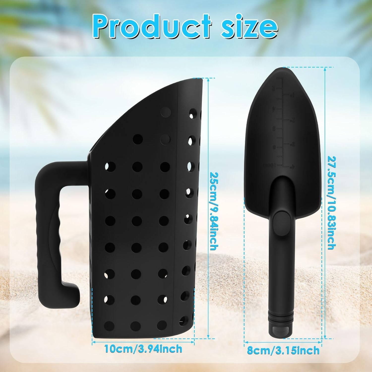 WADY Beach Spade, Metal Detecting Shovel, Metal Detector Accessories, Garden Spades, Set Portable, for Digging for Metal Detecting, Beach Shelling, Sand Sifter at the Beach & More for Kids and Adult image number 4